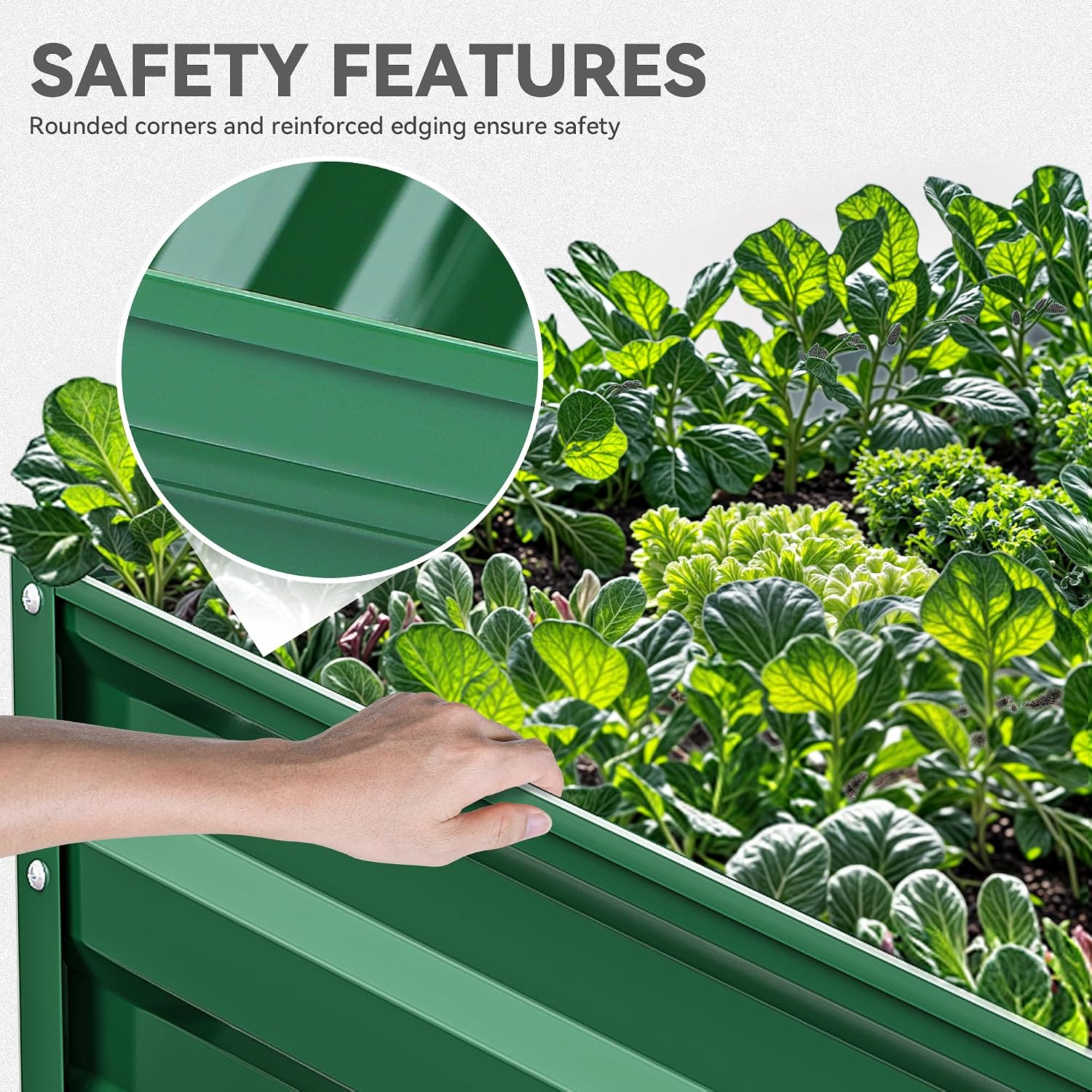 Detalle de YITAHOME galvanized raised garden bed, 72 x 36 x 12 in