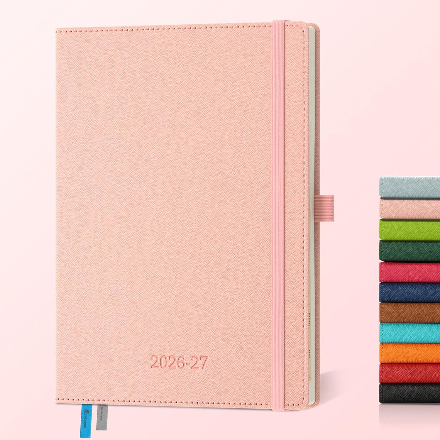 Detalle de IN-LUXPRO Academic Diary 2026-2027: A5 Week to View (Pink PU Leather)