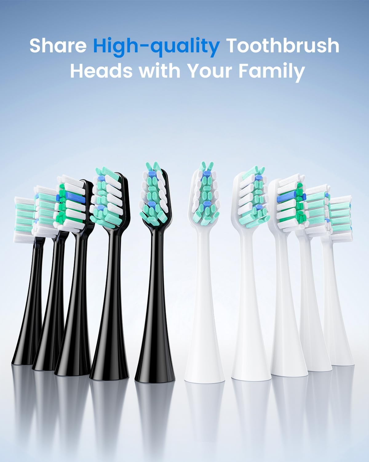 Detalle de YTEATH PRO 2 Pack Sonic Electric Toothbrush Set (Adults & Kids) with 10 Brush Heads, 5 Modes and Travel Case