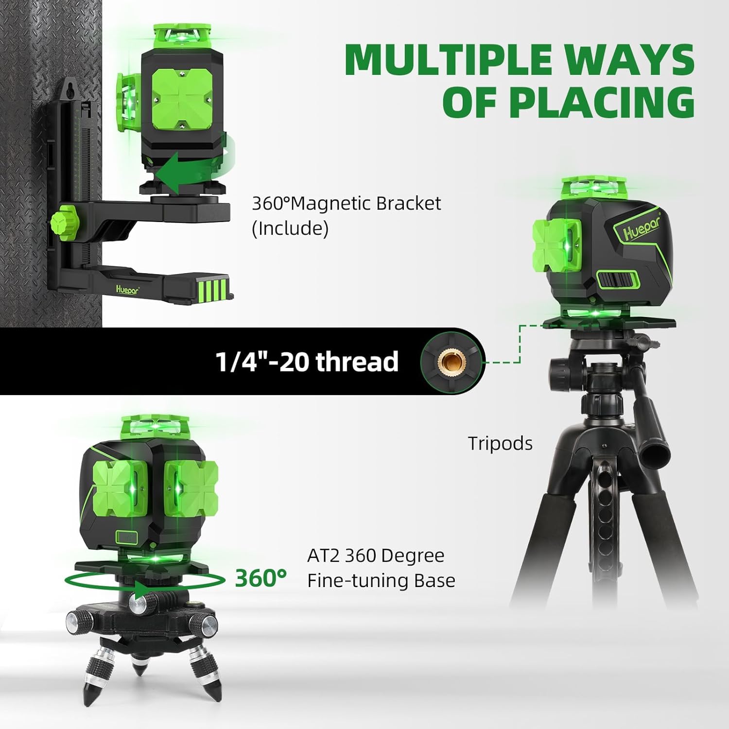 Detalle 2 de Huepar S04CG-L 16-line 4D green laser level