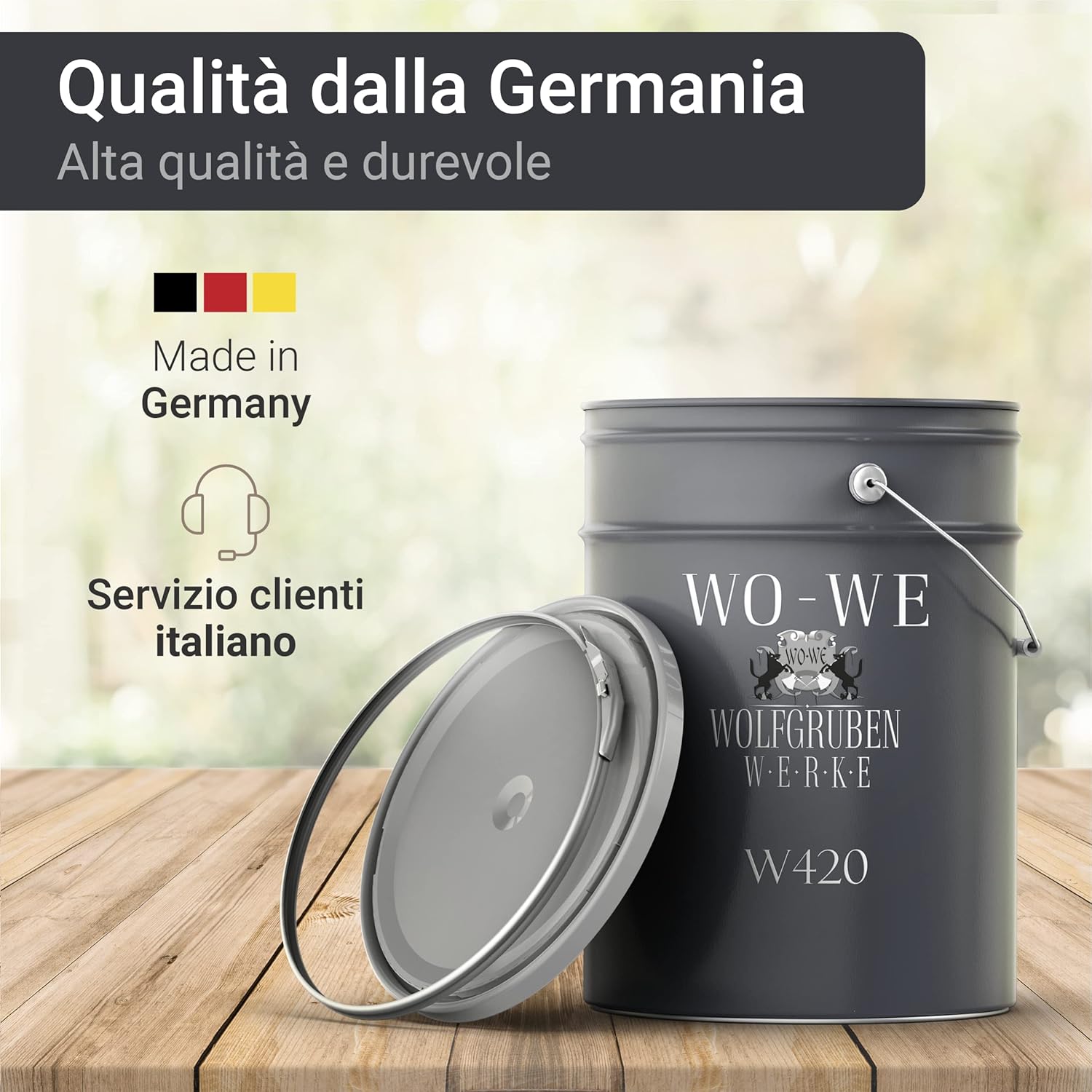 Thumbnail 4 de WO-WE W420 Vernice per legno Grigio antracite 5L