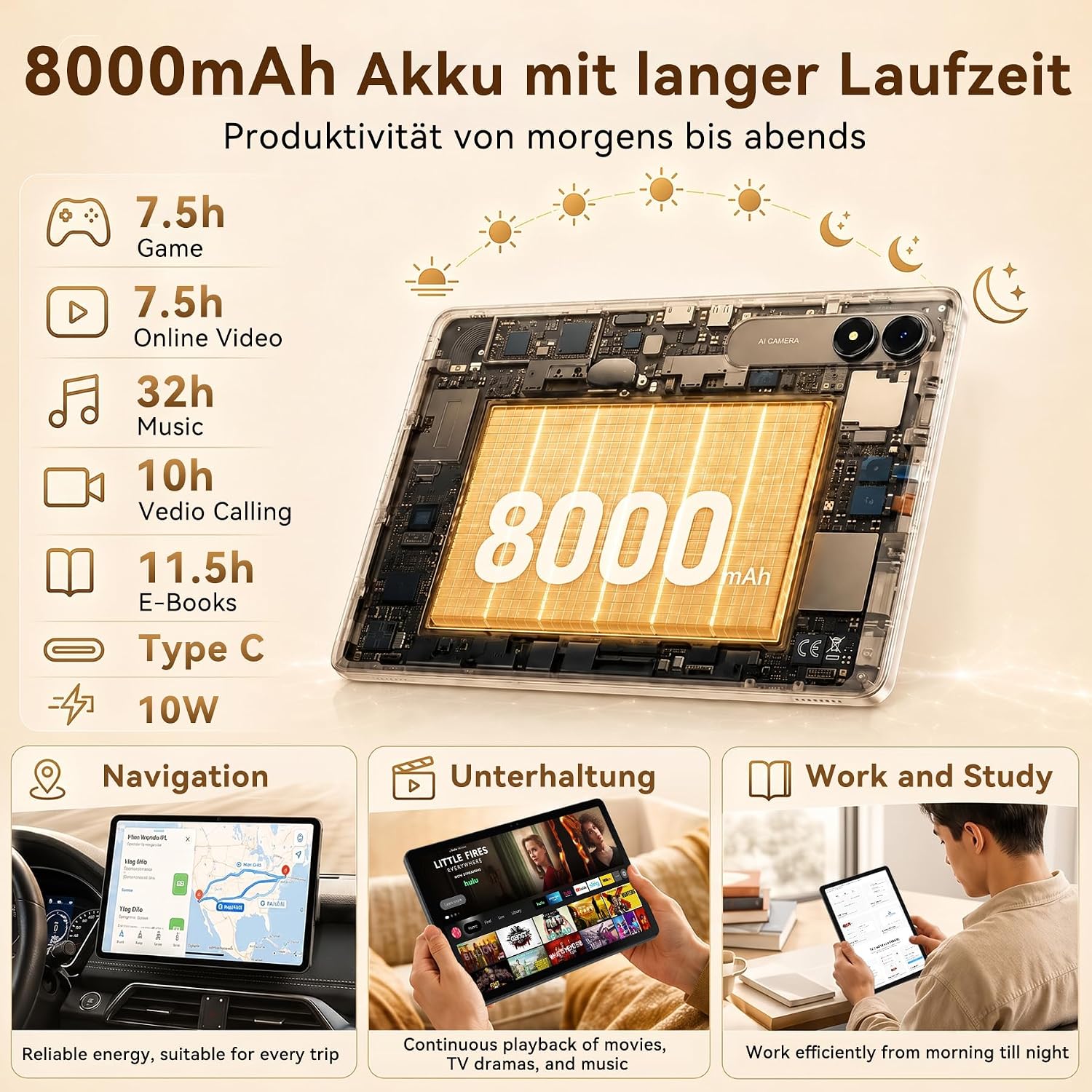Thumbnail 6 de VekfulPC Android 16 Tablet 11" with Keyboard, Pen & Case – 32GB RAM, 256GB Storage, 90Hz Display