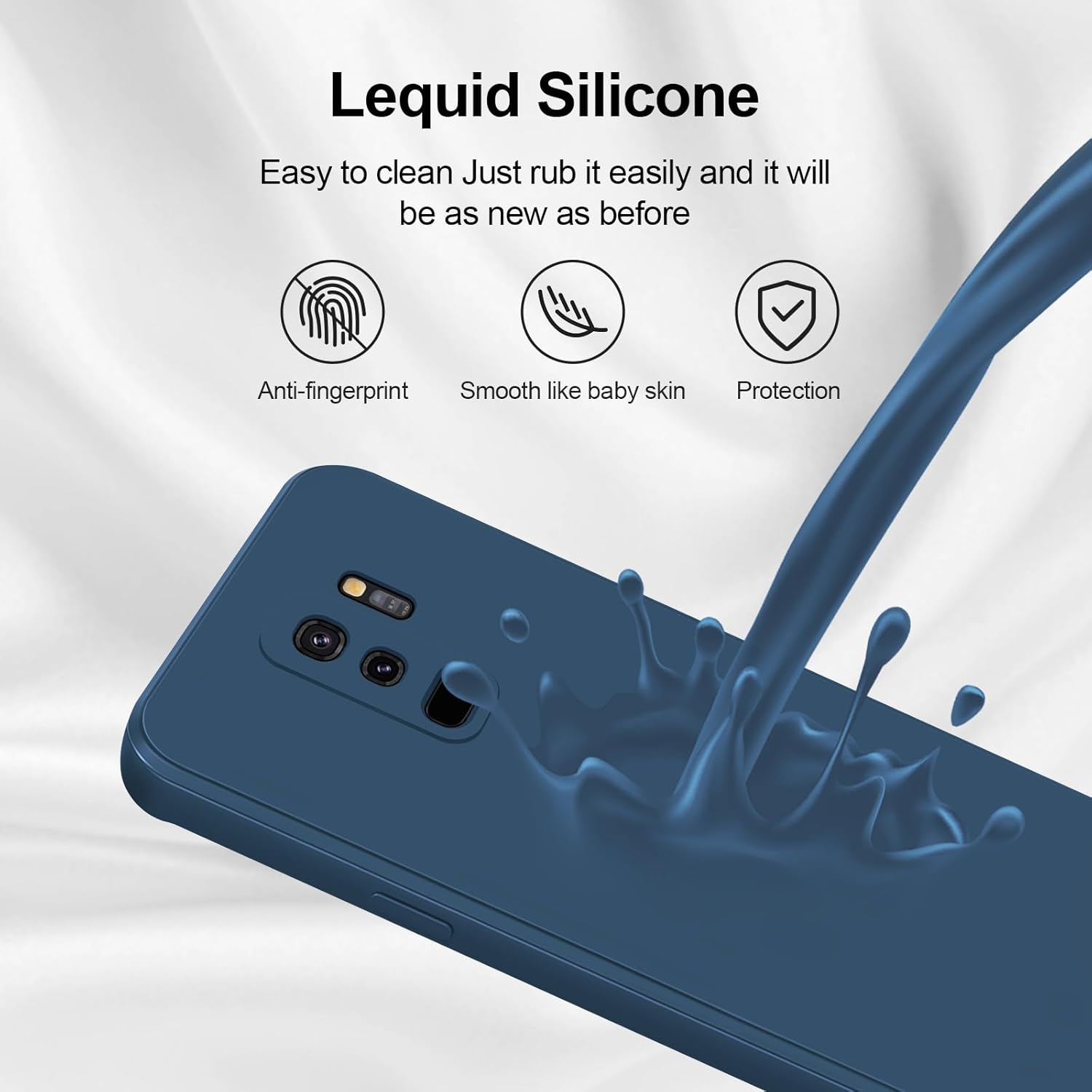 Thumbnail 3 de GiiYoon Hülle für Samsung Galaxy S9 Plus – Blau, Liquid Silicone, Rundumschutz