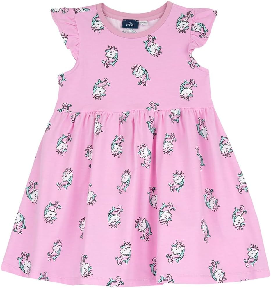 Detalle de Chicco Vestiti Bambina Set di 2 – Morbido Tessuto, Stampa Cuori e Unicorni, Primavera-Estate