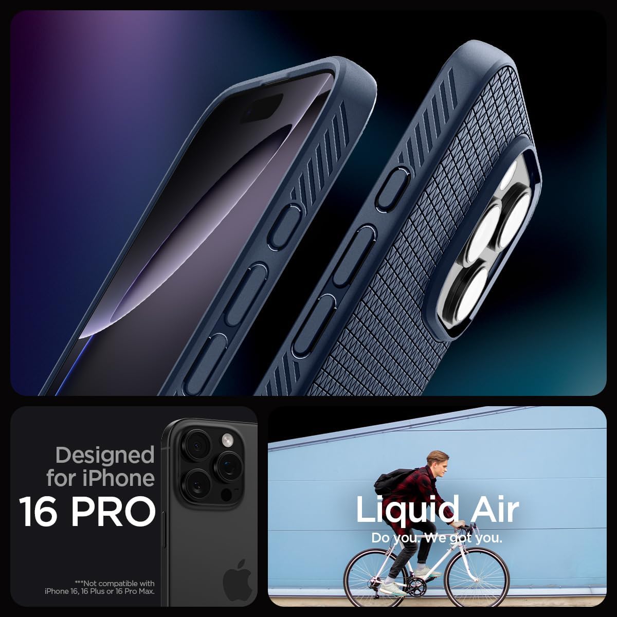 Detalle 2 de Spigen iPhone 16 Pro Liquid Air coque antidérapante 6,3″
