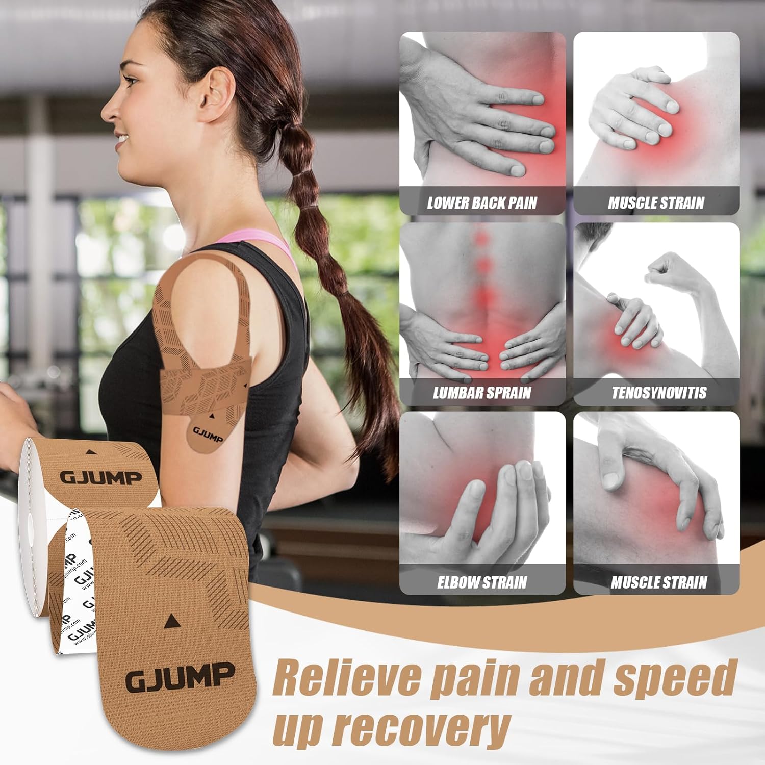Detalle 2 de GJUMP Kinesiology Tape, 40 Strips ⚙