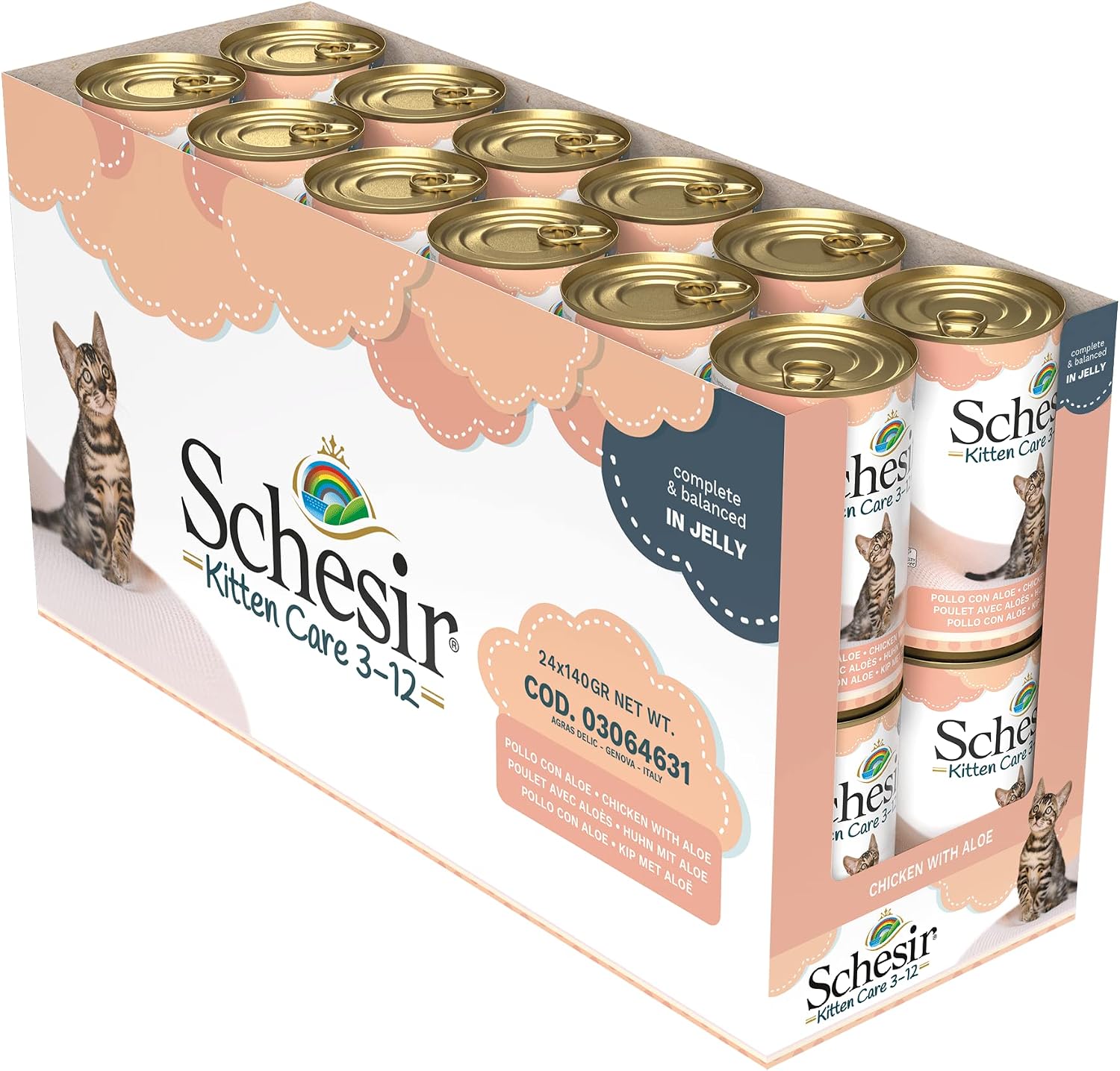Detalle de Schesir Cat Kitten Tonno – Cibo Umido per Gattini, 20 Sacchetti da 85 g