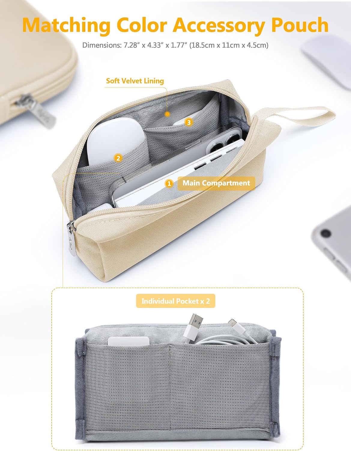 Thumbnail 4 de HYZUO 13,3–14 Zoll Laptophülle Set – 360° Schutz, Zubehörfach & Vielseitigkeit