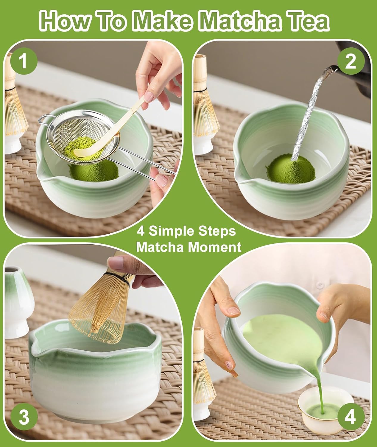Detalle 1 de JBER Matcha-Set-7PCS matchaset met bamboe garde en keramische kom