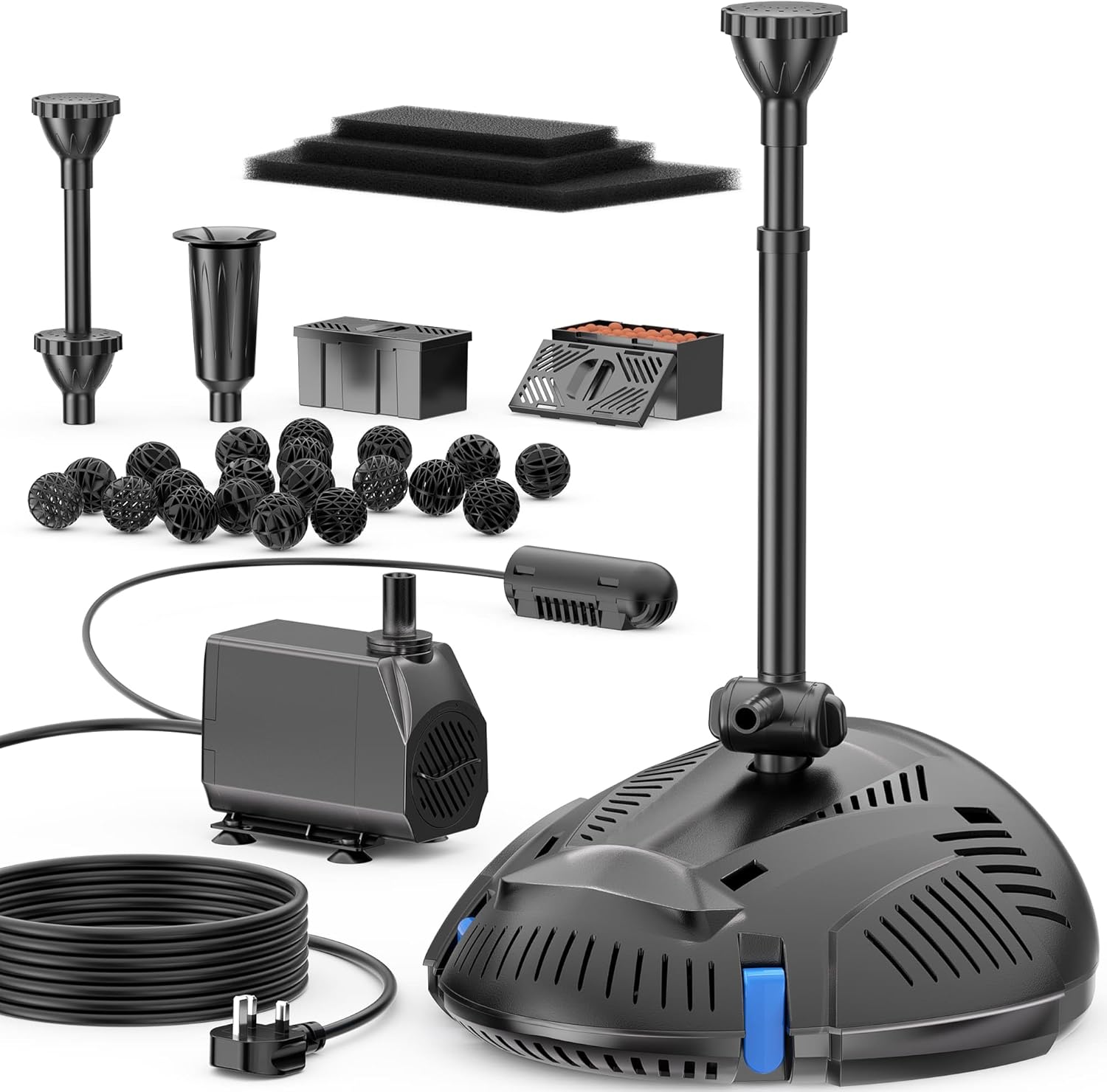 Biling Pond Pump with UV Clarifier Light (2500L/H) All-in-One Filter Fountain Kit