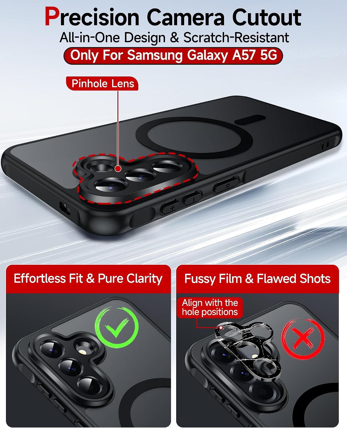 Thumbnail 5 de LeYi Magnetic for Samsung Galaxy A57-5G Case with 2 Screen Protectors and Full Camera Protection