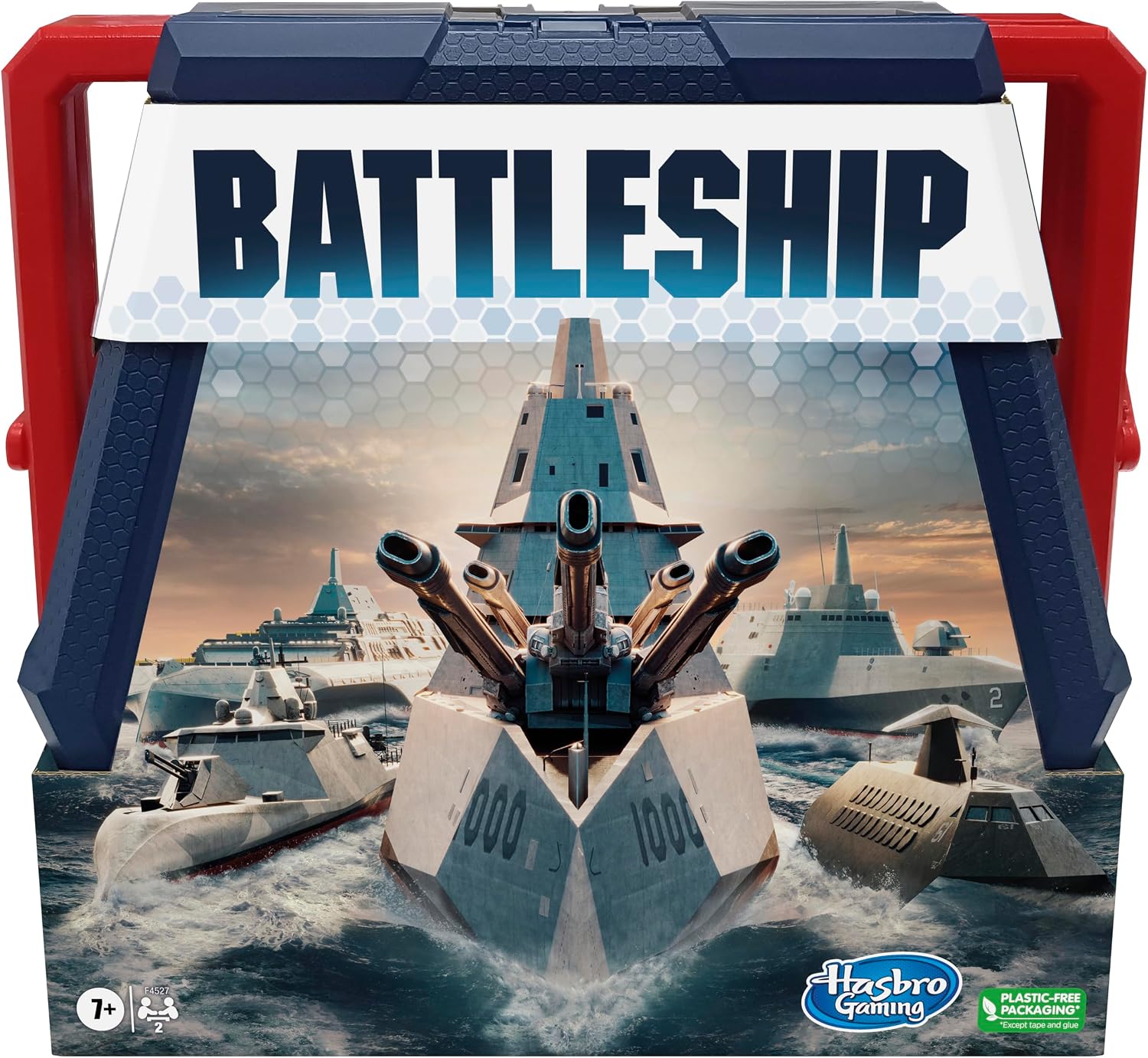 Detalle de Hasbro Gaming Battleship Classic 2人用戦略ボードゲーム、持ち運びやすくサルボ機能を搭載