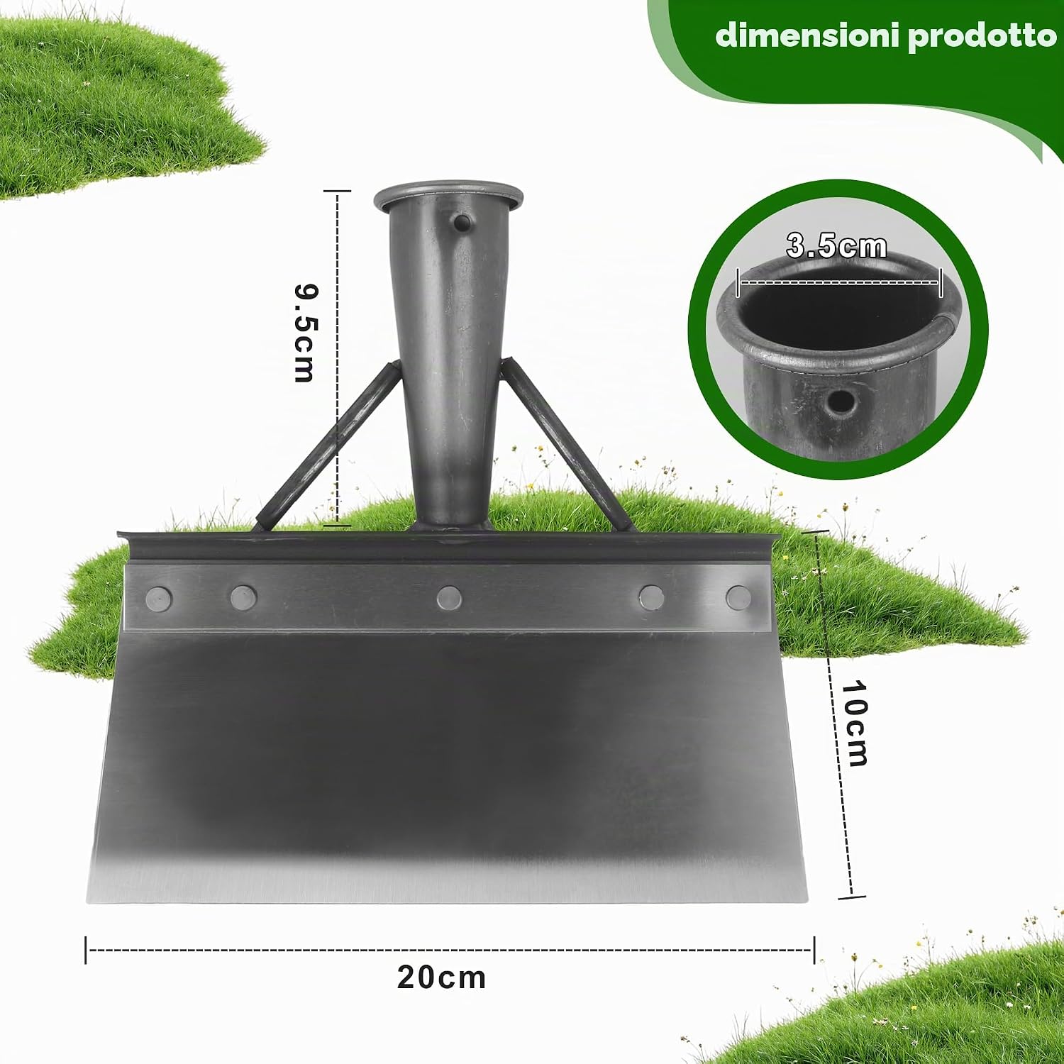 Detalle de Pala Multifunzionale per la Pulizia da 20 cm: strumento versatile per giardino, diserbo e rimozione neve
