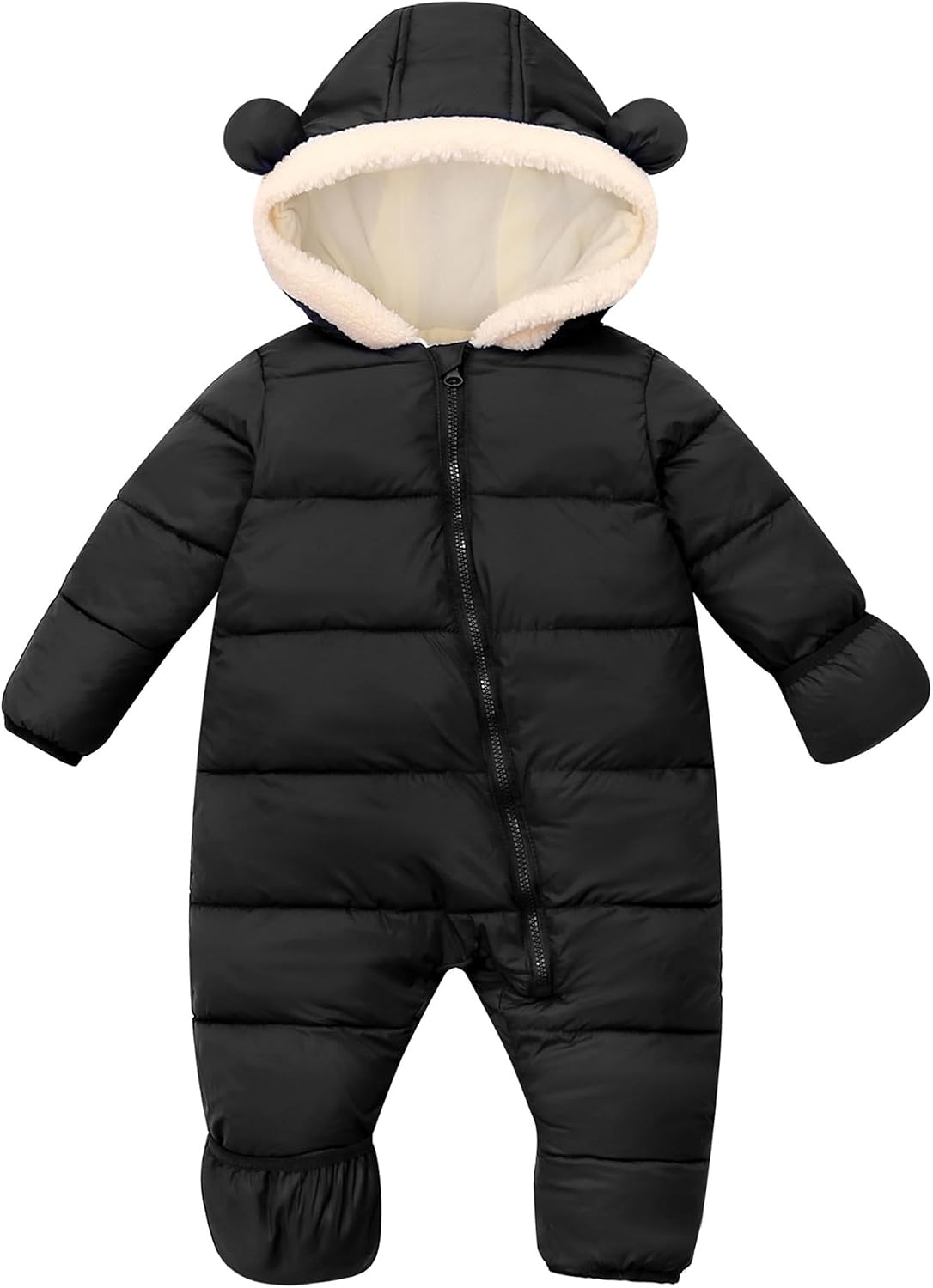BFUSTYLE Baby Snowsuit, Hooded One-Piece with Front Zipper, 0M-3T