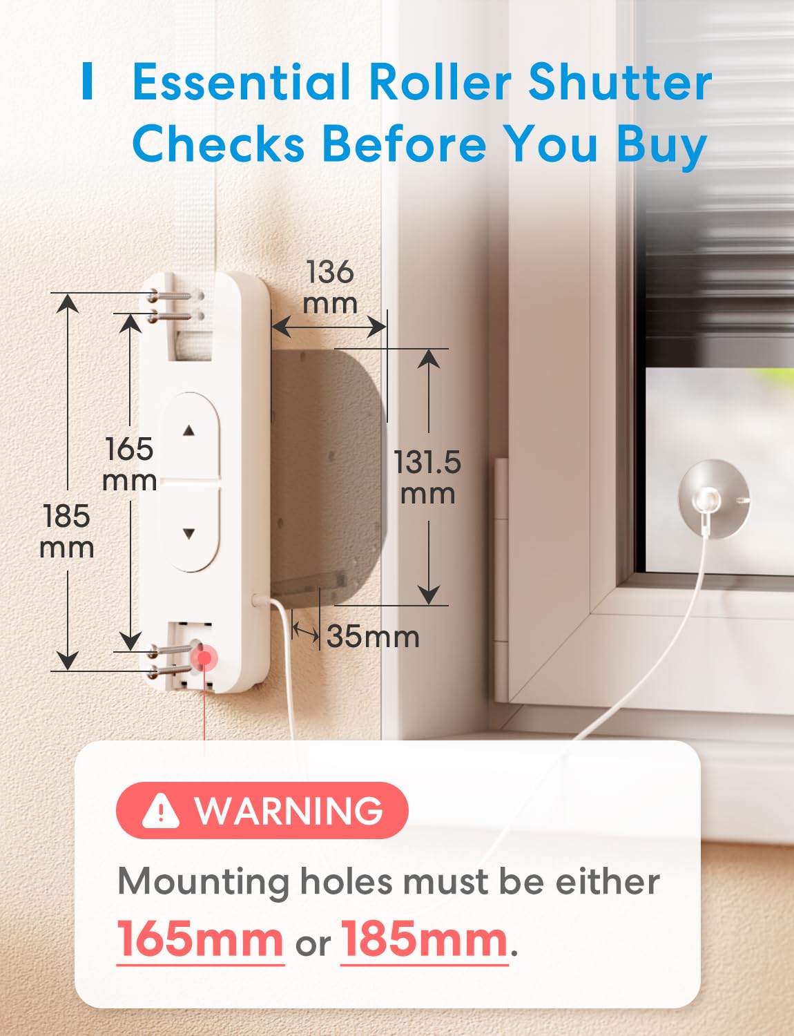 Detalle de Meross Matter Avvolgitore Tapparella Elettrico da Incasso – compatibile HomeKit, Alexa, Google e SmartThings