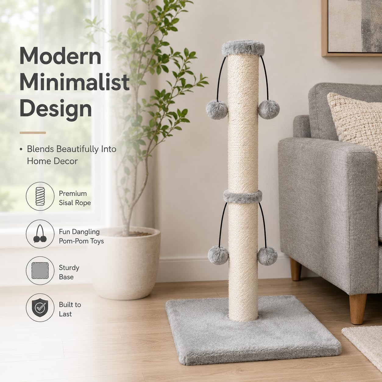 Thumbnail 6 de Dimaka 74cm tall cat scratching post