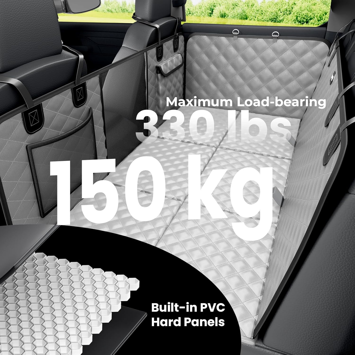 Detalle de Pecute housse de protection de siège chien pour grandes voitures/camions 145×73 cm, gris