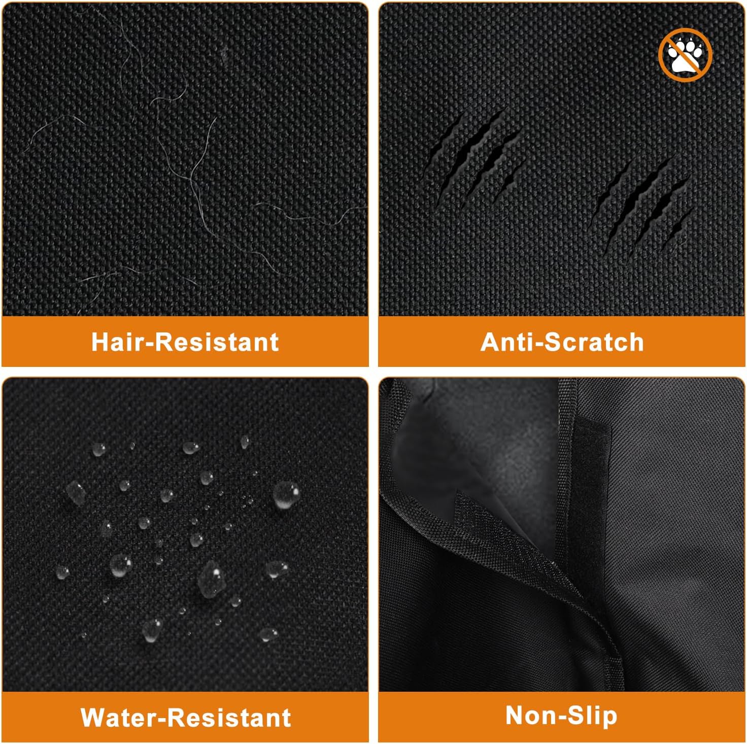 Detalle 2 de Alfheim Car Boot Liner Protector – non-slip waterproof dog back seat cover, universal for medium & small cars (black)