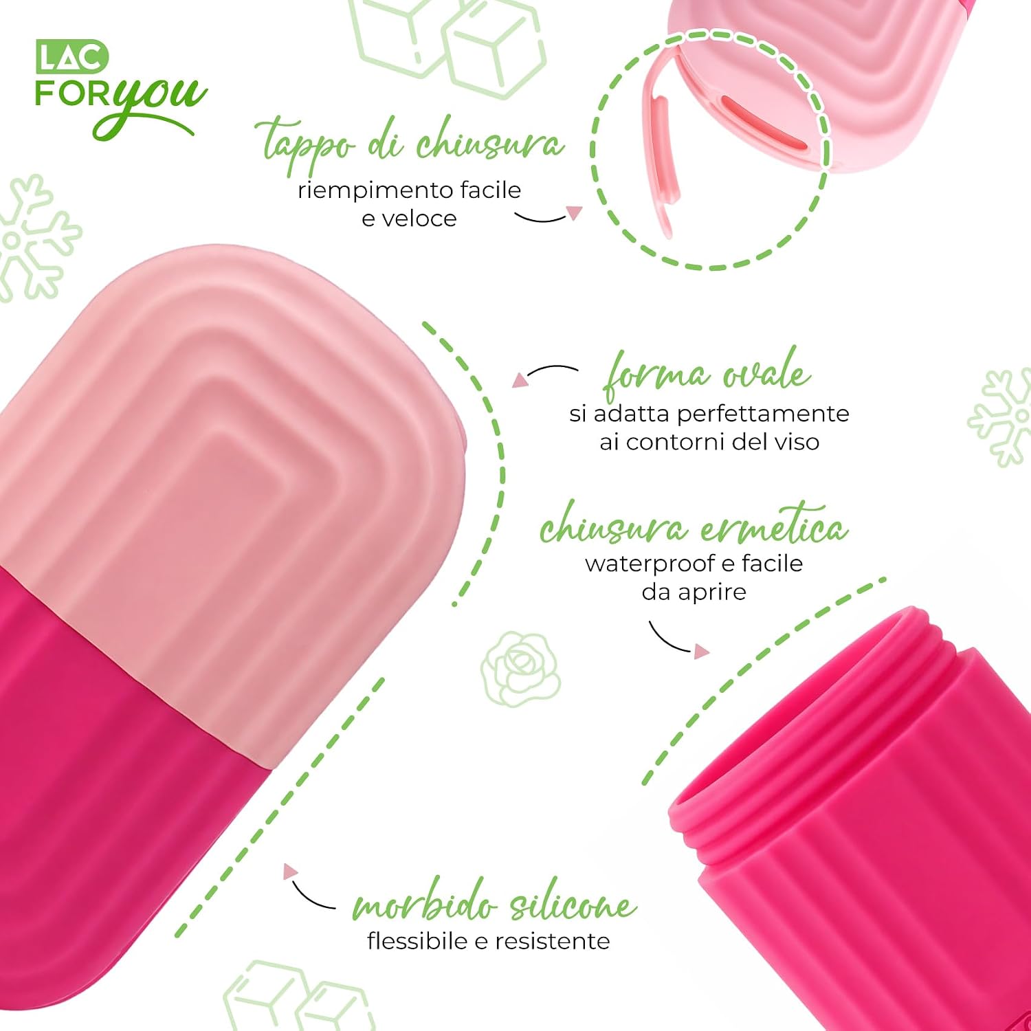 Thumbnail 2 de LAC FOR YOU Ice Roller Viso – Rullo Ghiaccio per ridurre il gonfiore, restringere i pori e illuminare la pelle