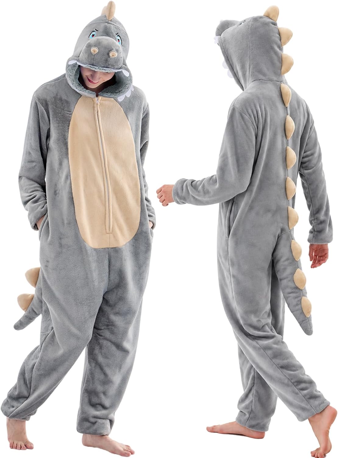 Detalle de Sokliro Adult Unisex Animal Onesie Pajamas with Hood and Side Pockets