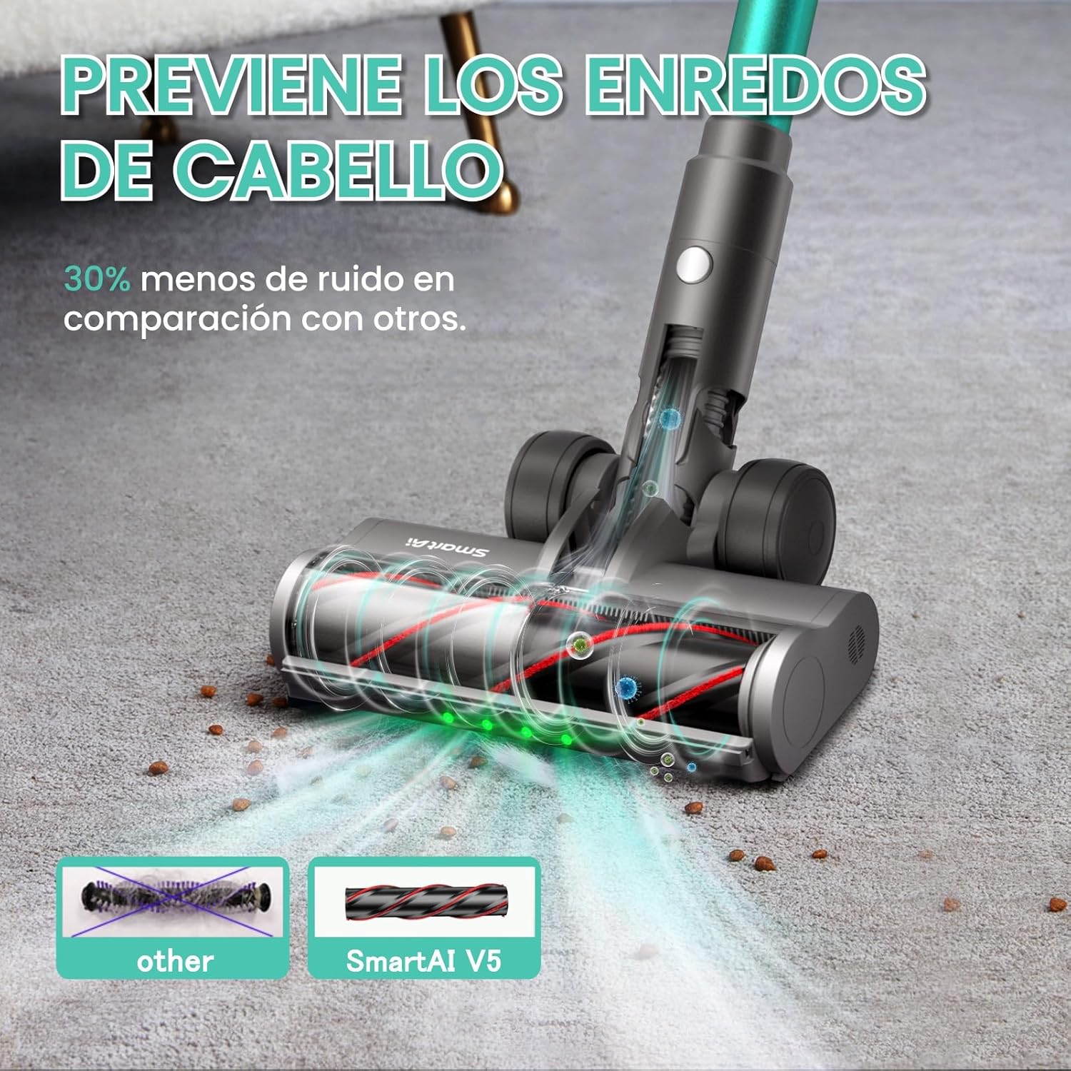Thumbnail 7 de SmartAI V5 Aspiradora Inalámbrica Potente 🧹 Para Suelos y Alfombras
