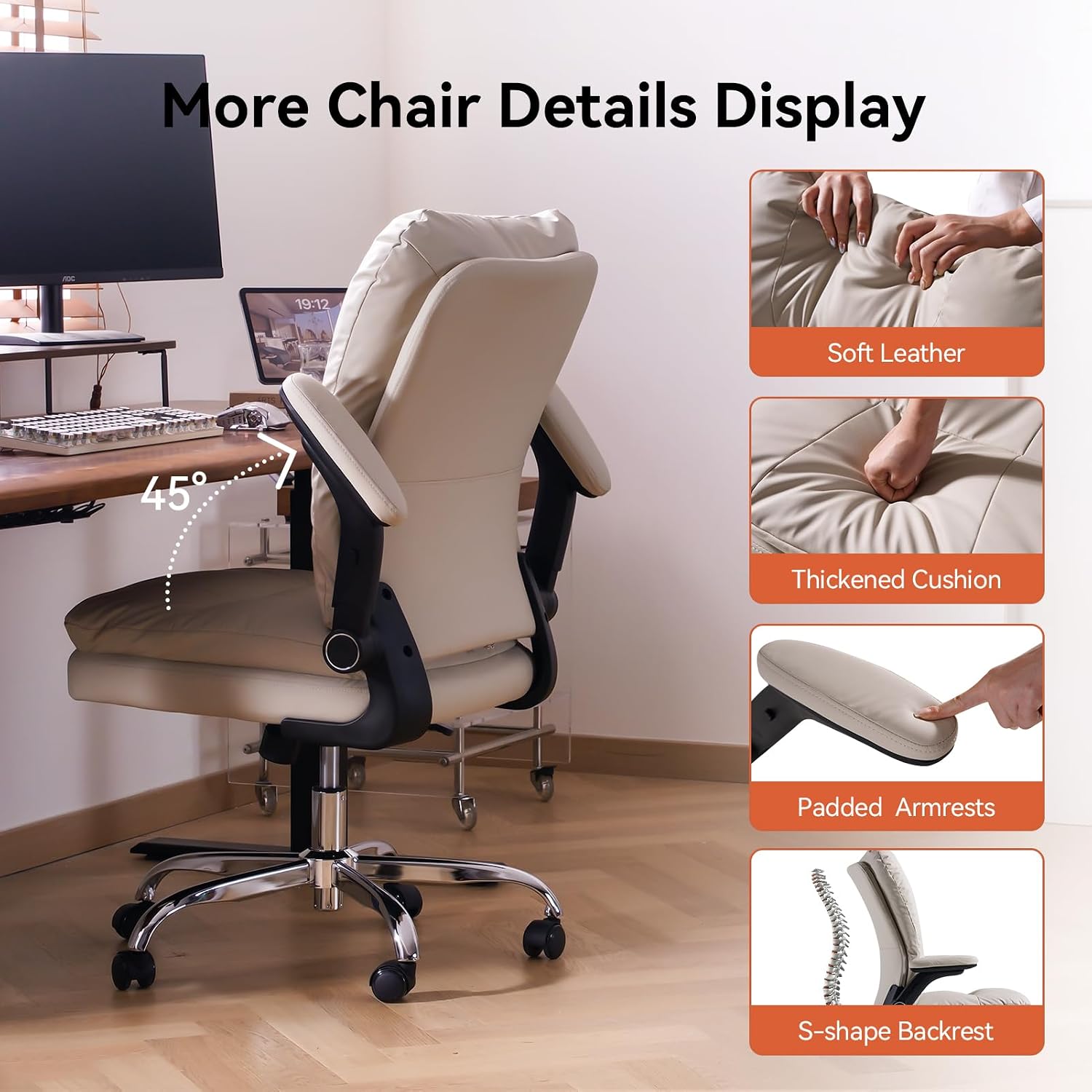 Thumbnail 6 de LEAGOO Office Chair with Lumbar Support – Executive Desk Chair for Home Office