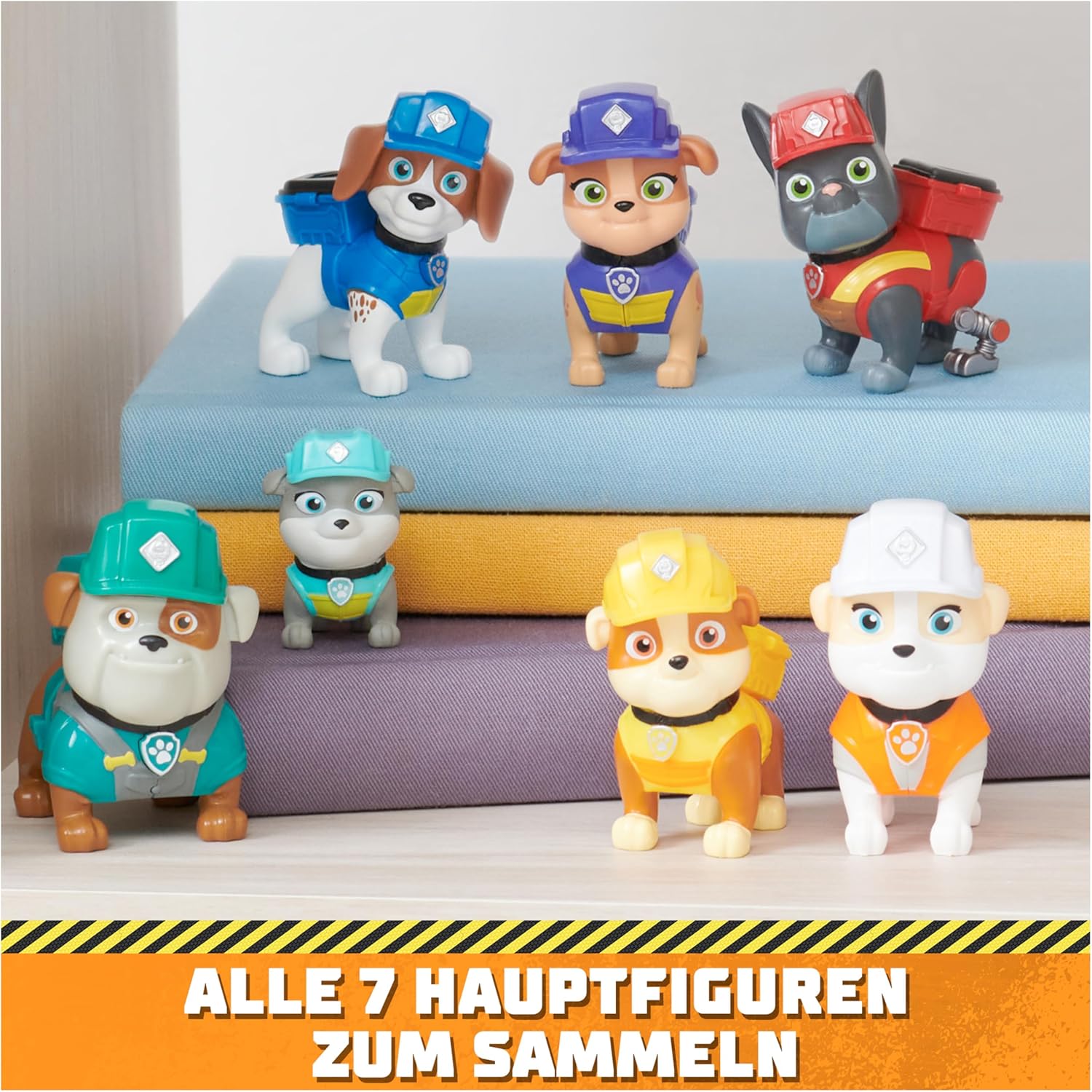Detalle de Rubble & Crew Spielfiguren-Geschenkset: 7 detailgetreue Hundefiguren zum Sammeln (ab 3 Jahren)