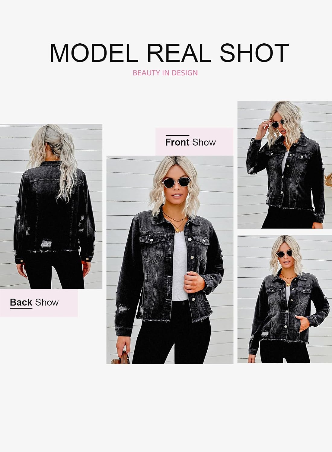 Detalle 2 de EVALESS Boyfriend Washed Crop Denim Jacket