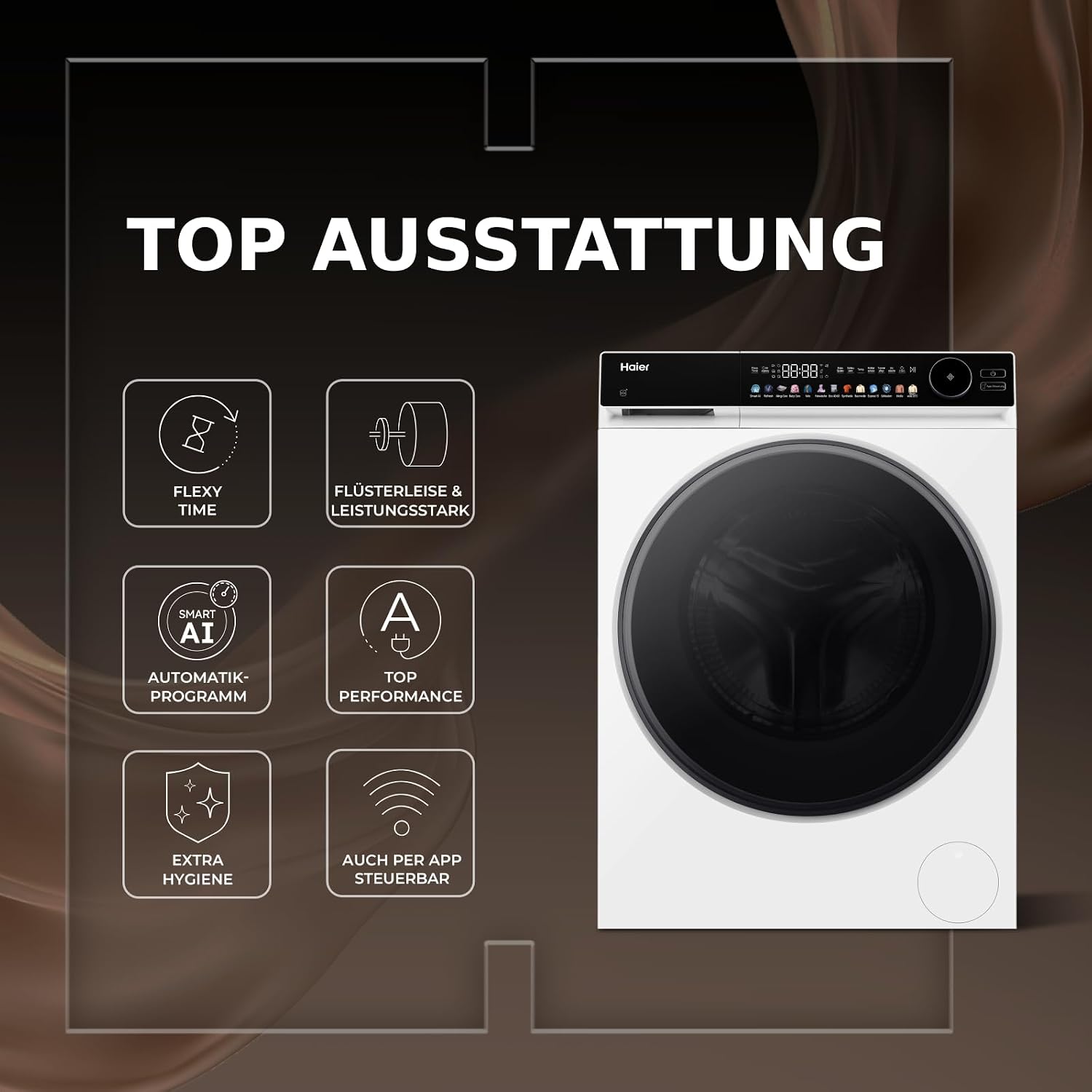 Detalle de Haier Frontlader Waschmaschine HW130-B14667U1 – 13 kg, G7 Serie