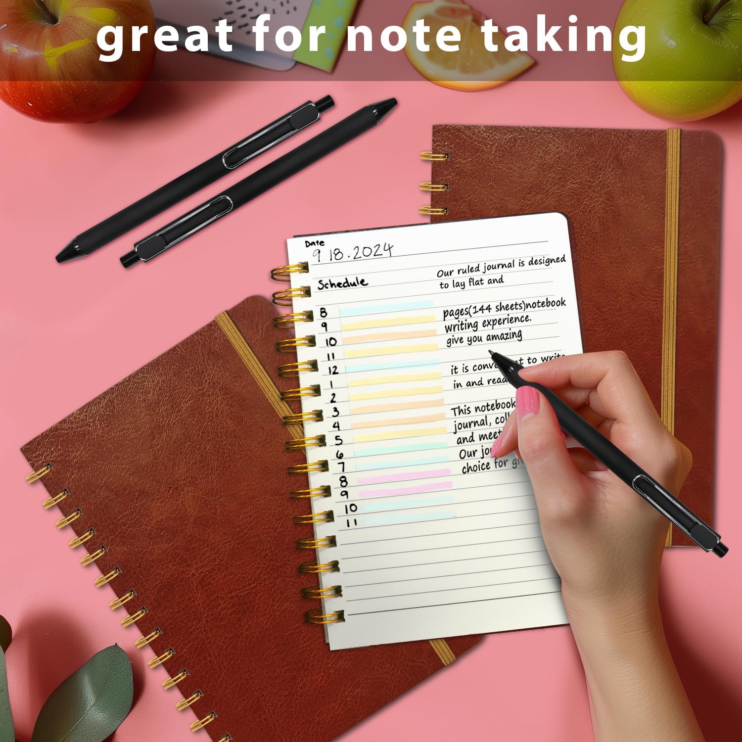 Detalle 2 de DWIYITTN A5 Spiral Notebook, 160 Lined Pages, Hardcover, Brown