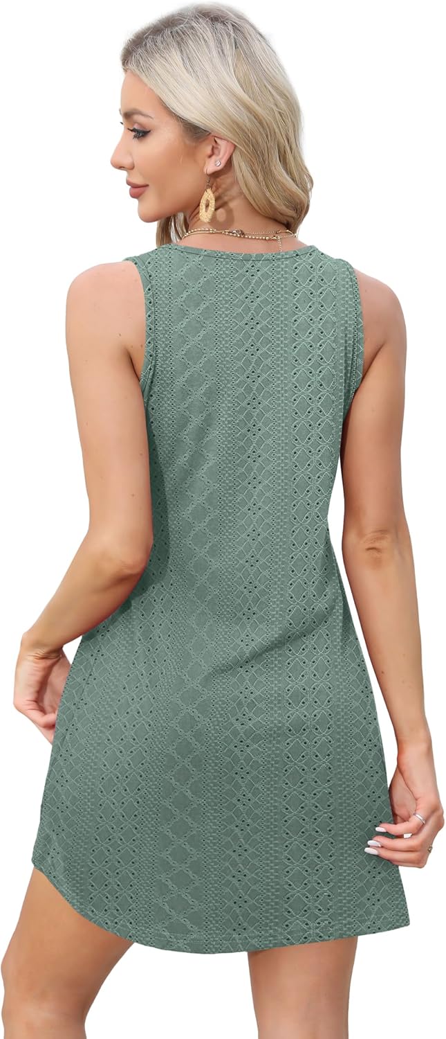 Thumbnail 4 de Aokosor Womens Summer Dresses 2025 Loose V Neck Sleeveless Sundress with Pockets