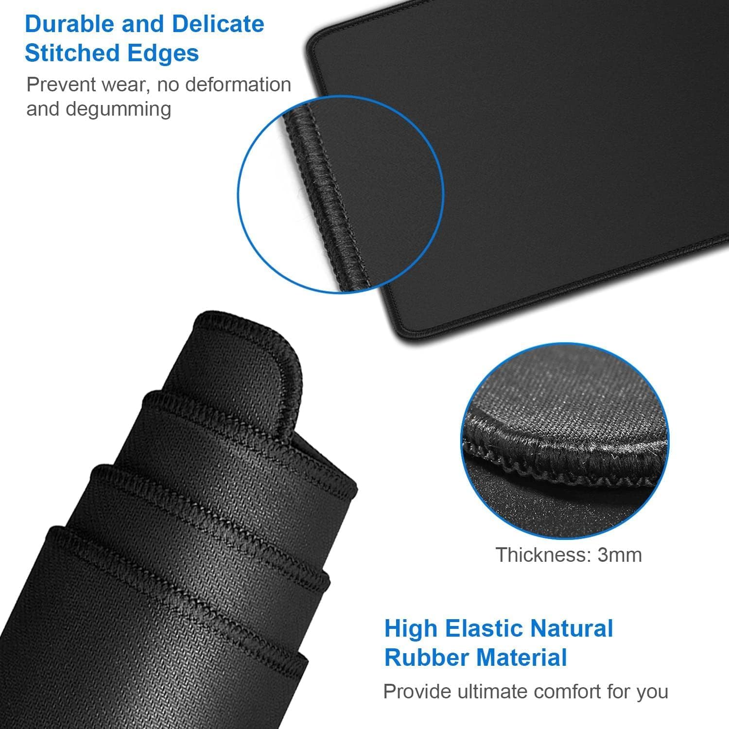 Detalle 1 de Naukay NK2N03 Extended Gaming Mouse Pad, 35.42 x 15.7-Inch, Black