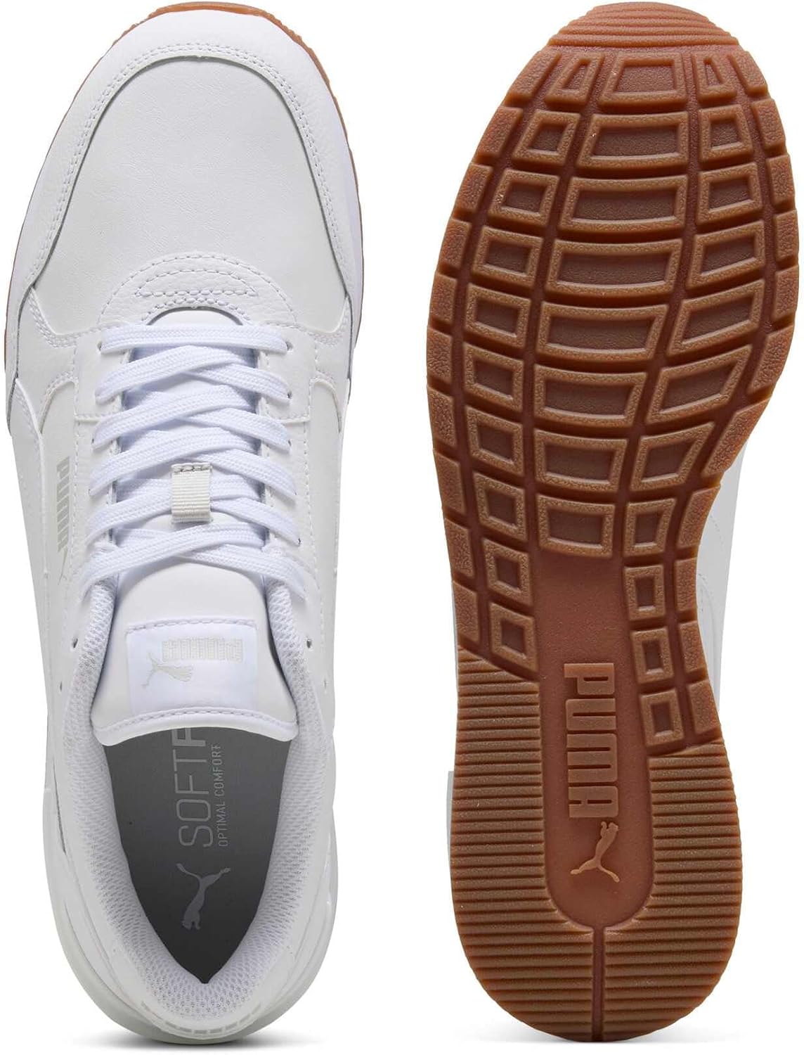 Detalle de PUMA ST Runner V4 L Unisex-Sneaker – White/Glacial Grey/Gum, 9.5 UK