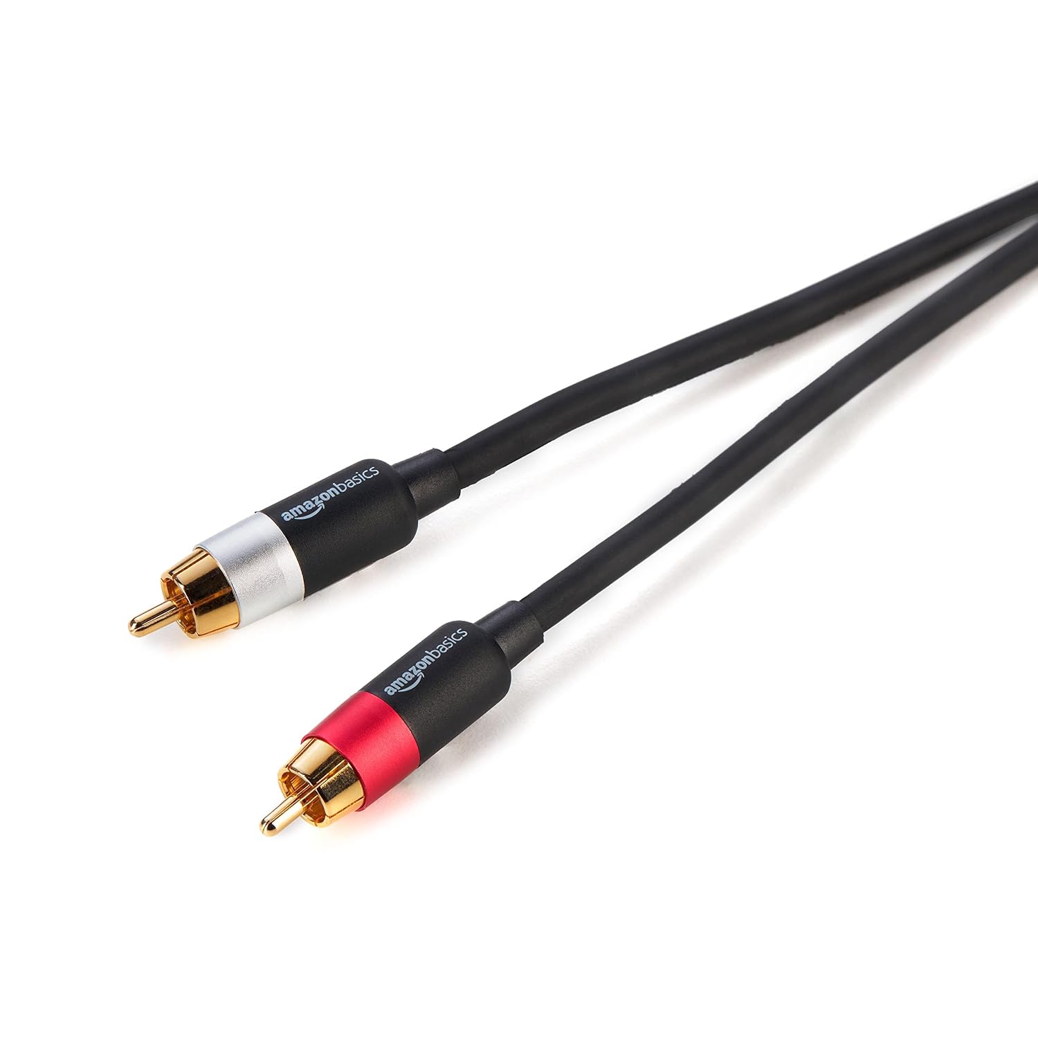 Detalle 2 de Amazon Basics RCA-Cinch-Kabel 2-Stecker auf 2-Stecker, 7,5 m, Anthrazit