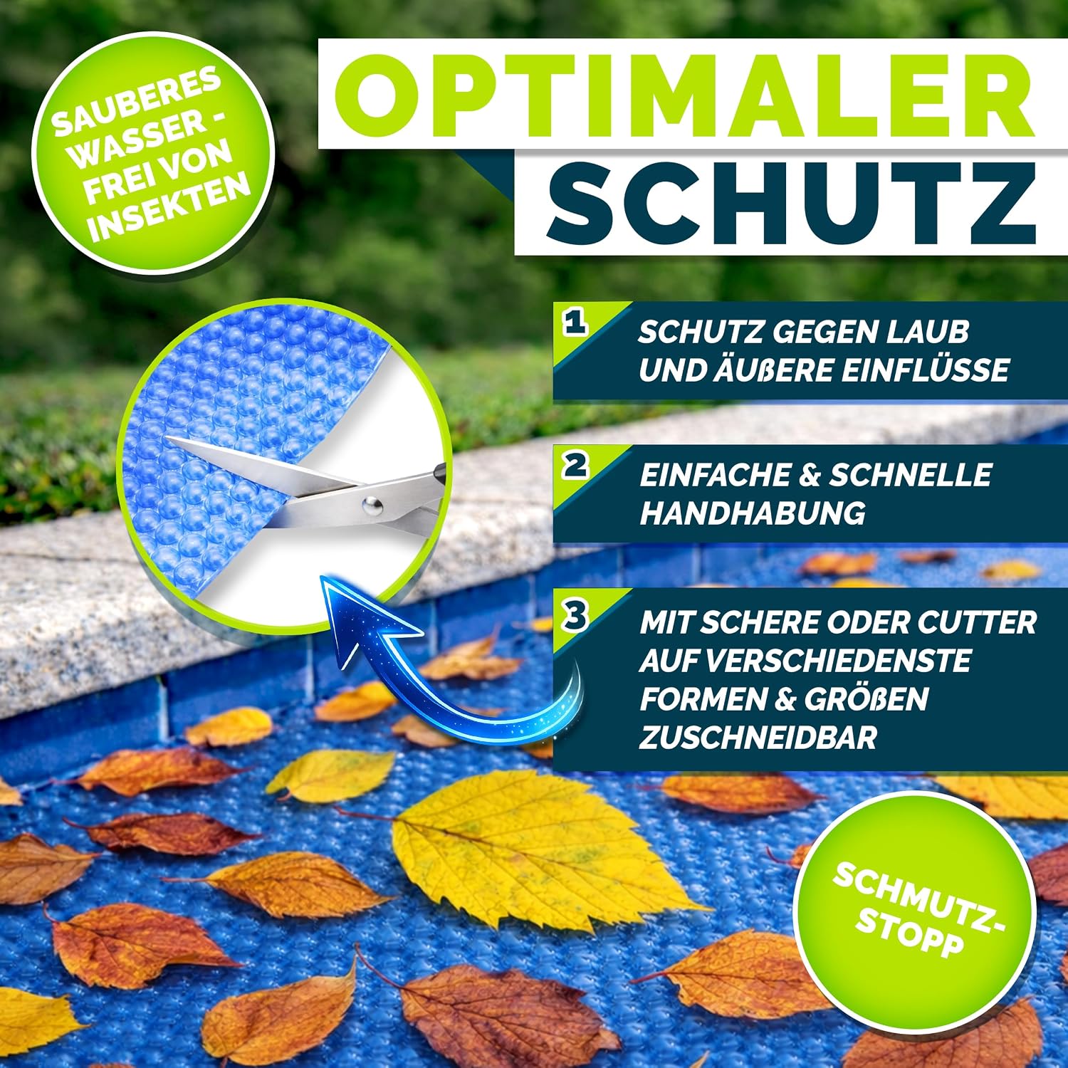 Thumbnail 5 de tillvex Pool Solarabdeckplane Rund & Rechteckig – 120 µm, 1000x500 cm, blau
