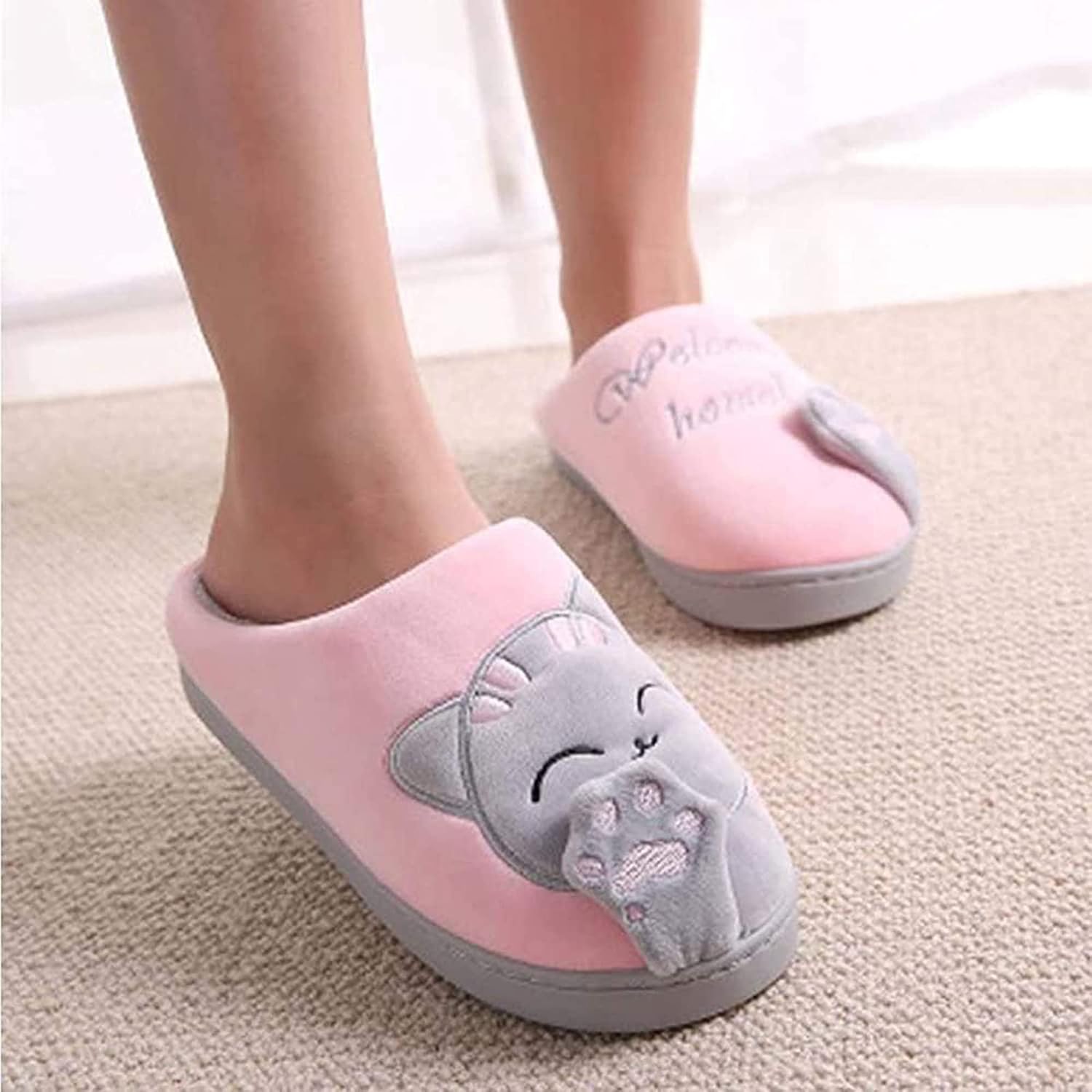 Thumbnail 1 de JACKSHIBO Winter-Hausschuhe mit Plüsch-Futter – warme Filzpantoffeln für Damen, Herren & Unisex