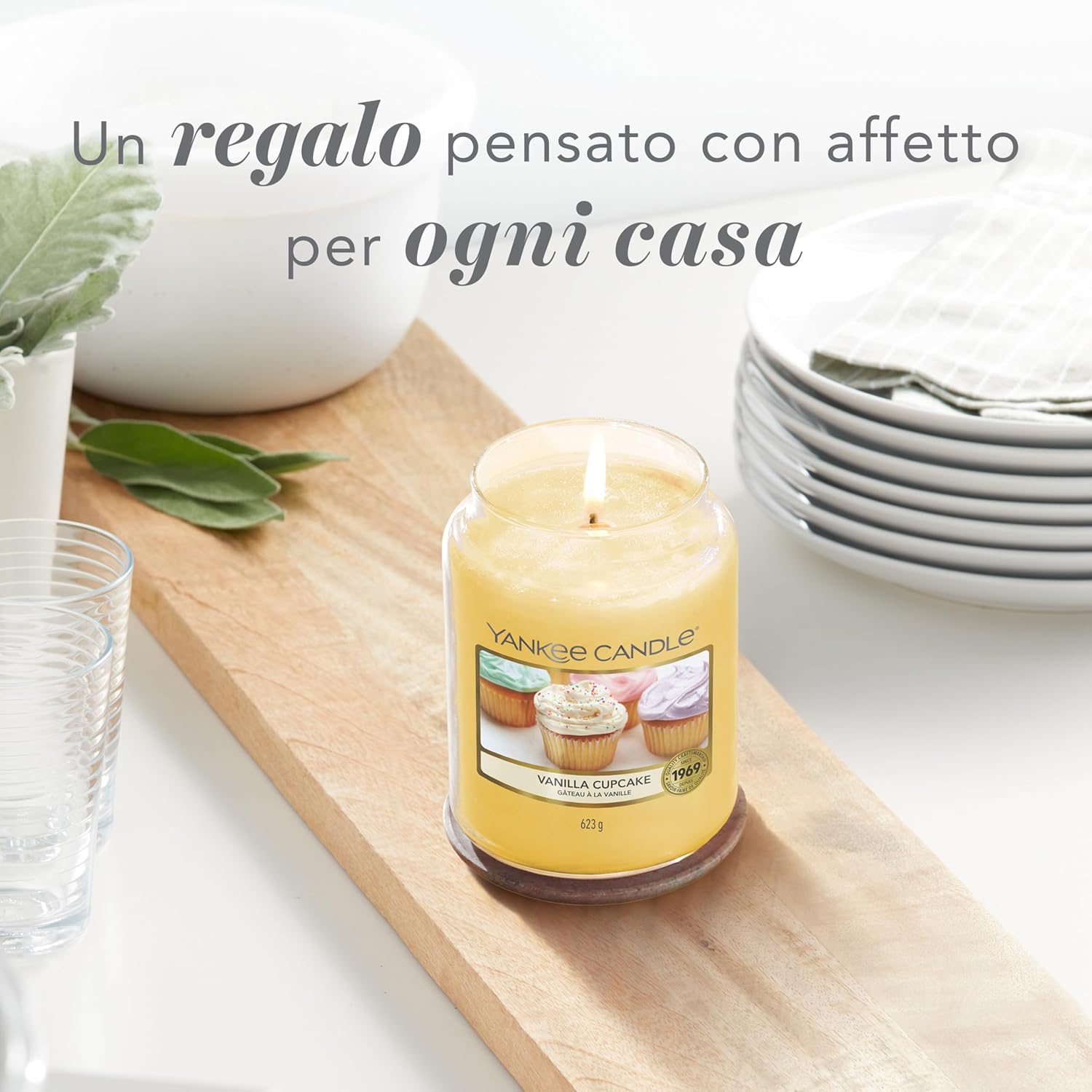 Detalle de Yankee Candle Candela profumata in giara grande Cupcake alla vaniglia