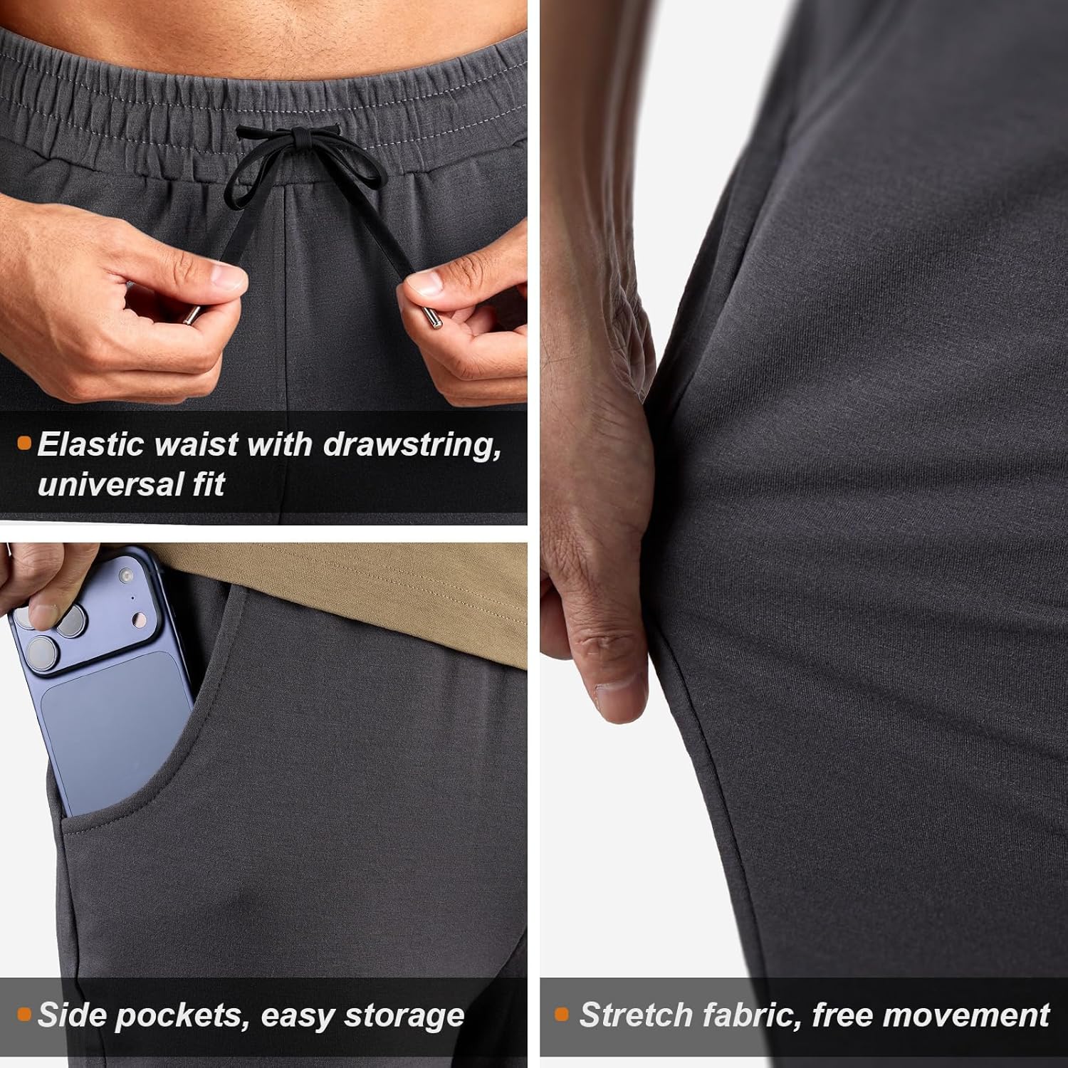 Detalle de BULLIANT Jogginghose Herren 2er-Set – Lang Sweathose, Freizeit- und Trainingshose