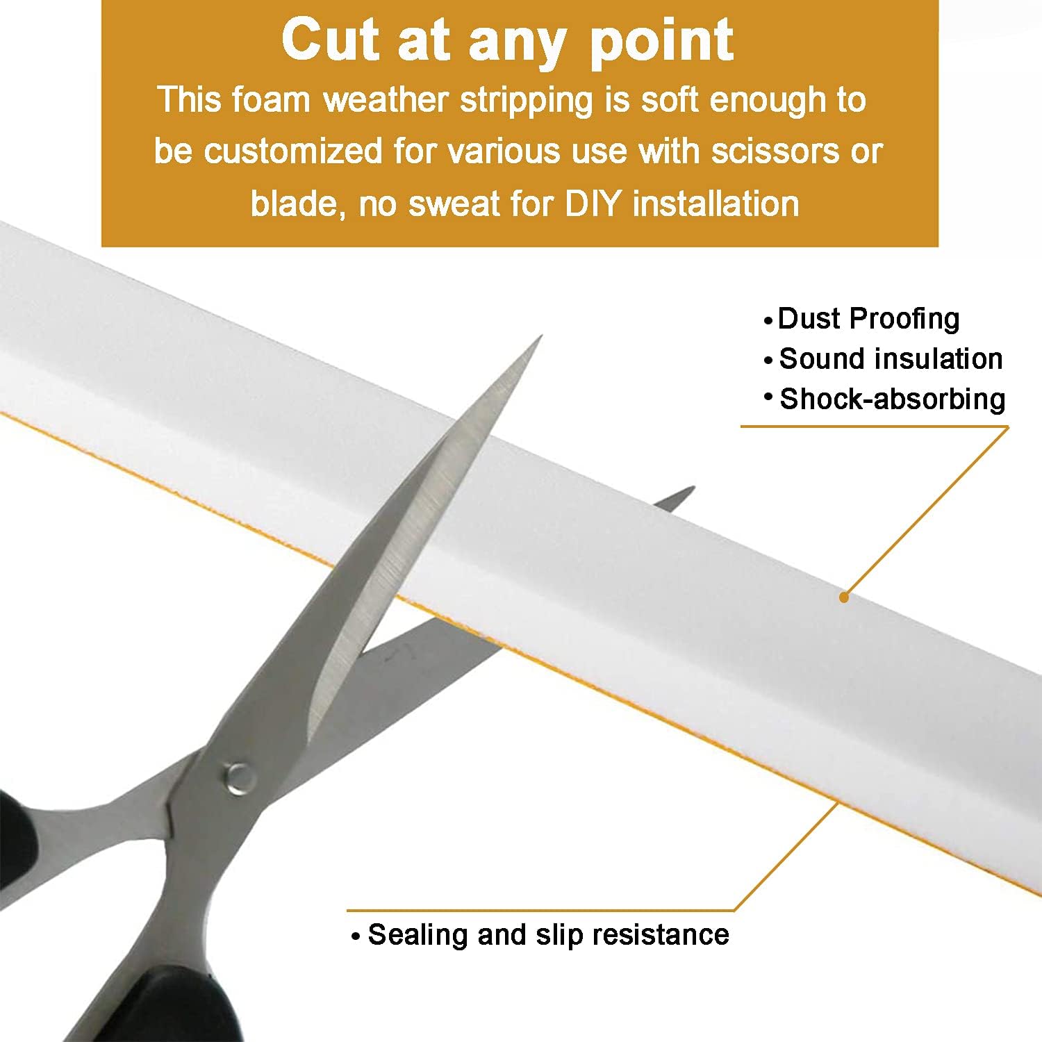 Thumbnail 4 de Dichtungsband Selbstklebend 12 mm x 3 mm, 12 m – Tür-/Fensterdichtung aus Neopren-Schaumstoff