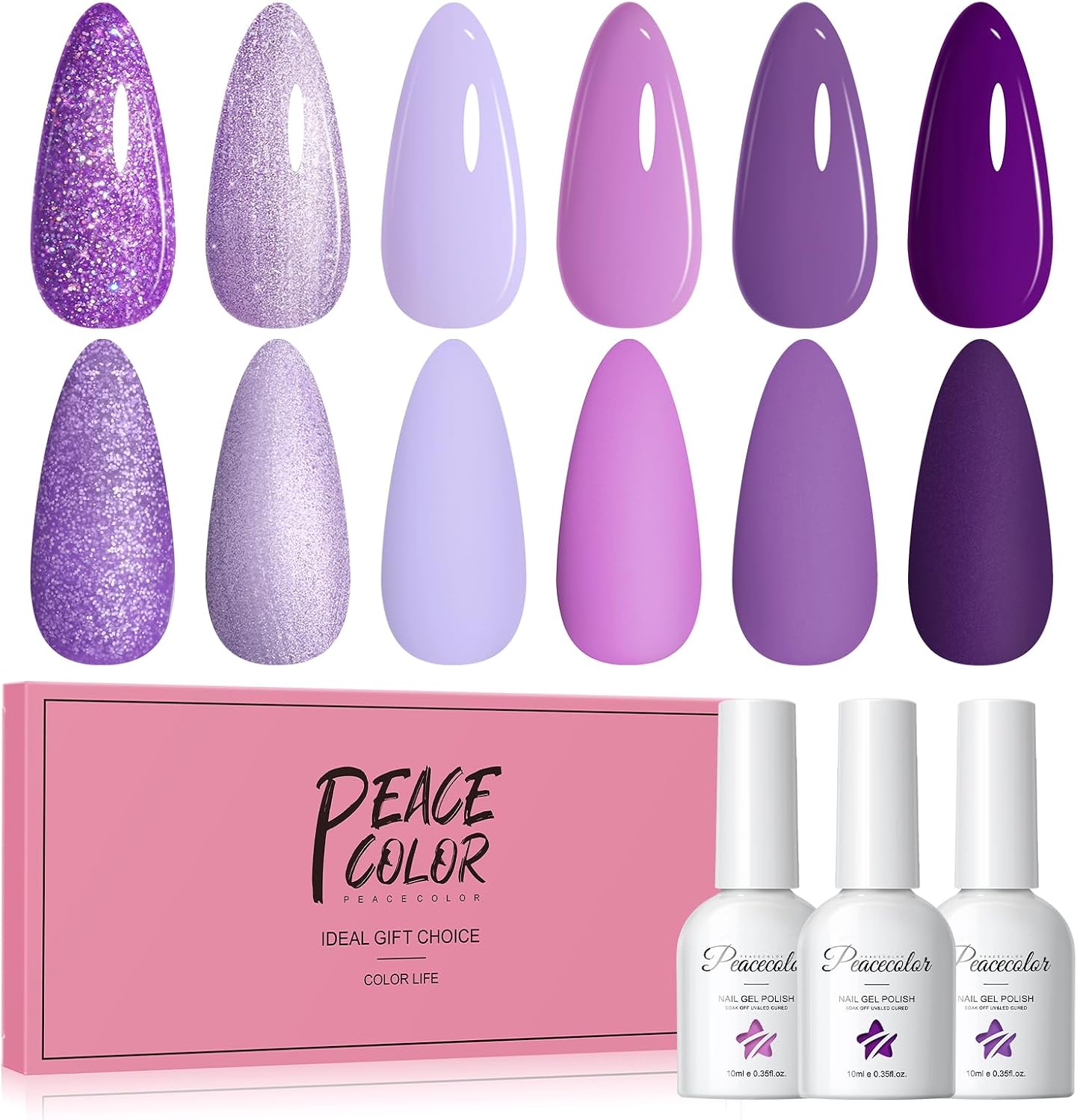 Detalle de PEACECOLOR Vernis Gel UV 6 pièces