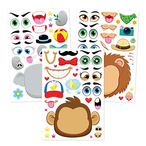 Detalle de JOYIN 36 hojas de pegatinas para crear caras de animales, mezcla y combina