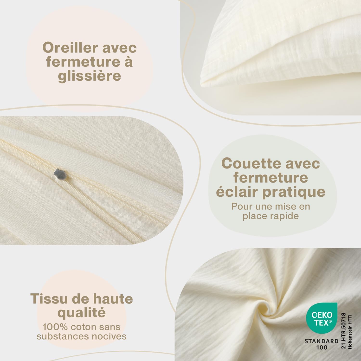 Thumbnail 2 de Laleni Linge de lit Enfant 100x135 cm mousseline en coton