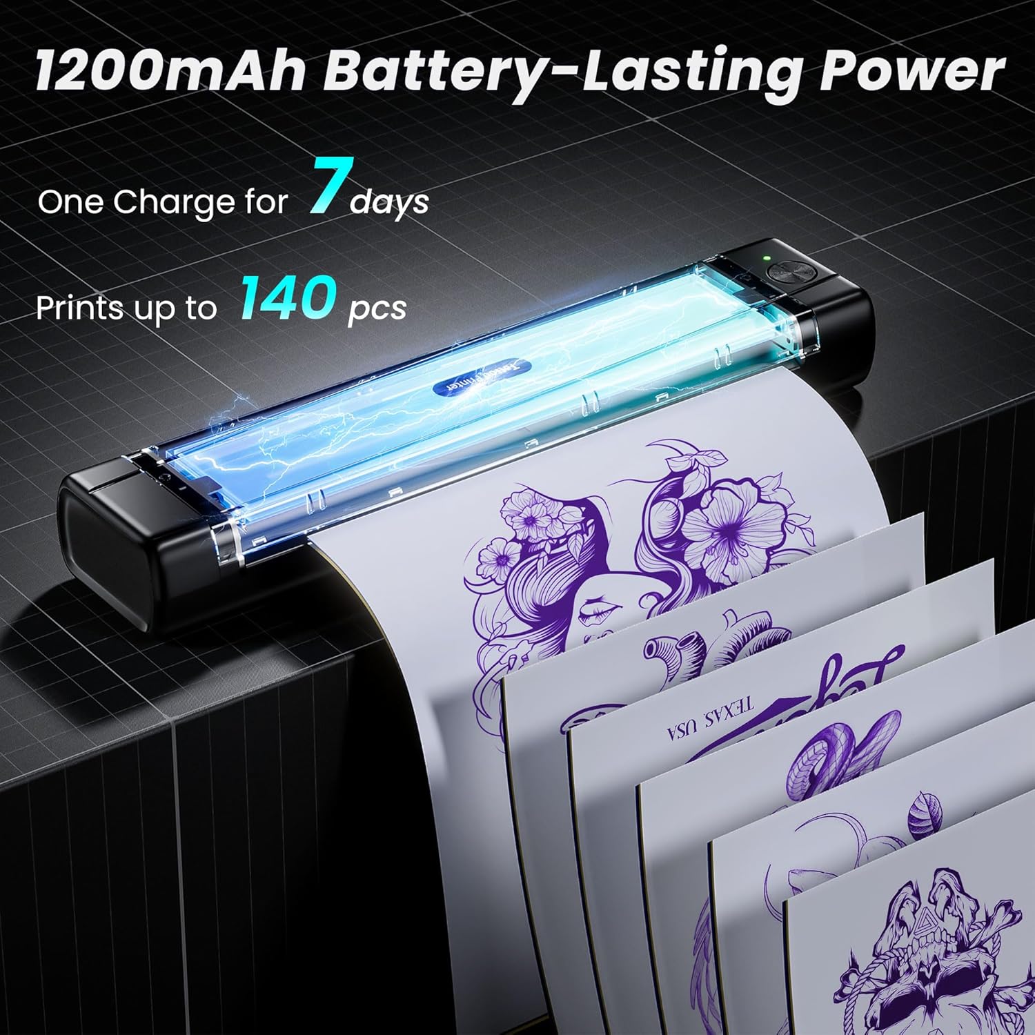 Thumbnail 6 de TATTMUSE Tattoo Printer (A887) Bluetooth thermal stencil printer for beginners and artists