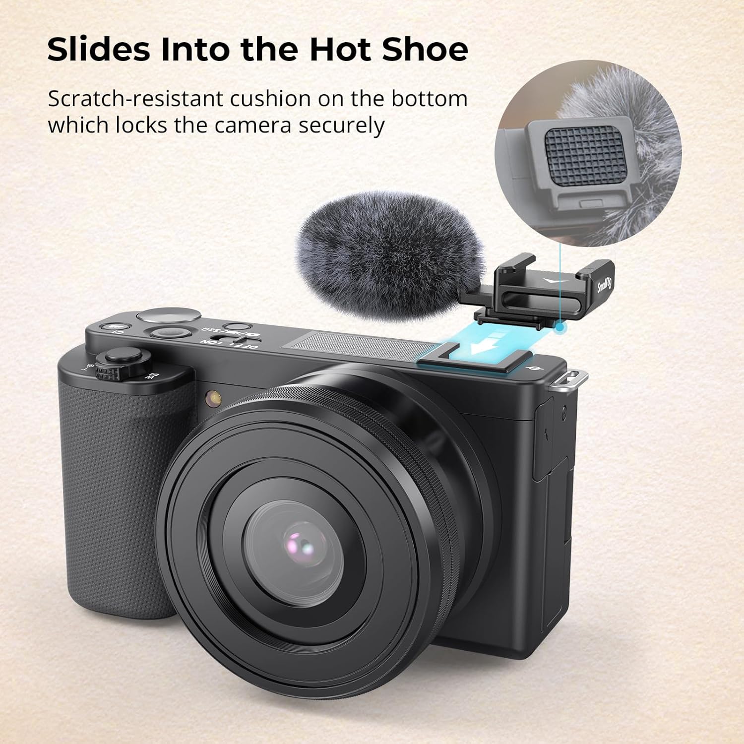 Thumbnail 4 de SmallRig Cold Shoe Adaptateur avec Pare-Brise – pour Sony ZV-E10 et ZV-1 (3526)