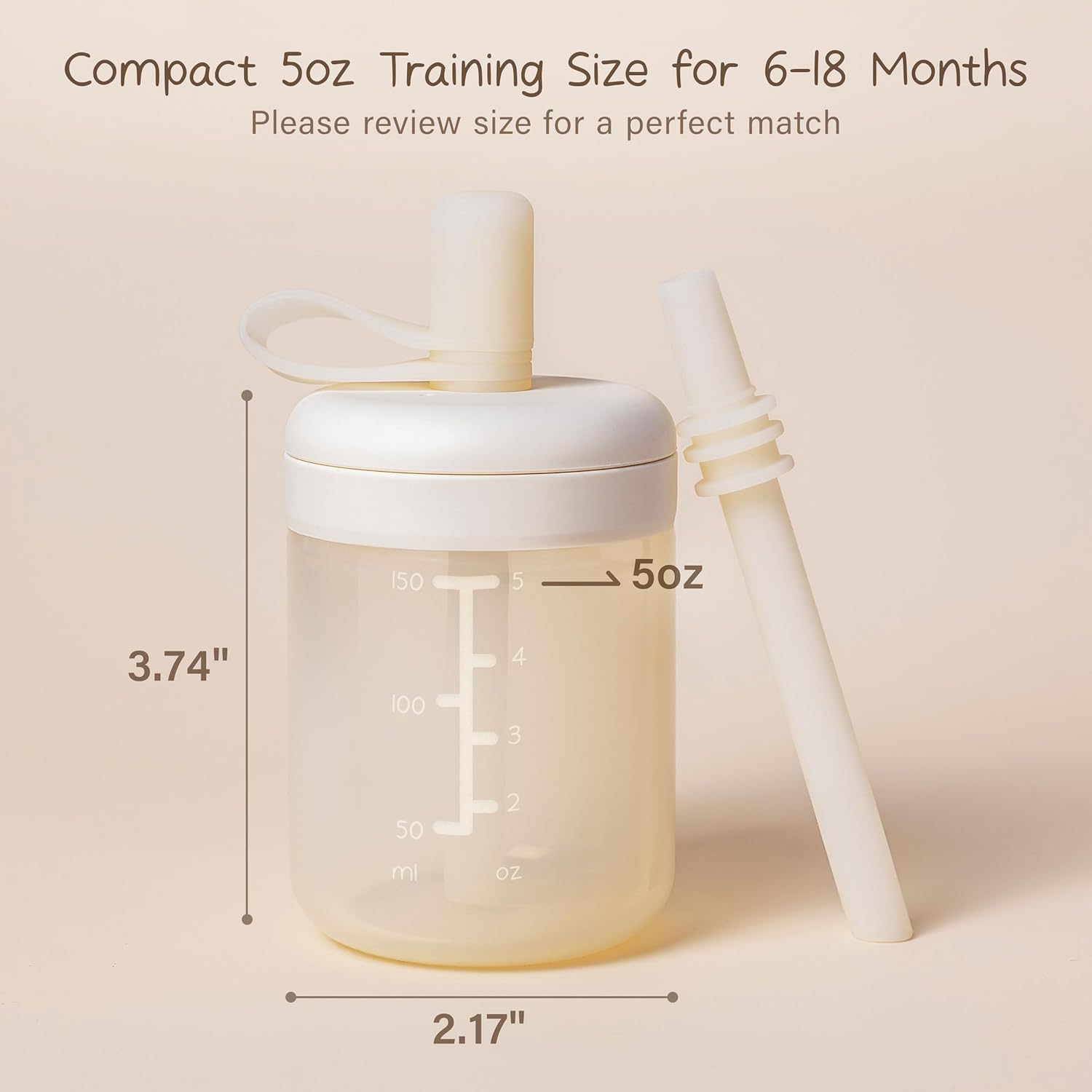 Thumbnail 5 de Moonkie Baby Straw Cup with Silicone Vent and 2-Pack (5 oz) – BPA-Free, Drop-Proof Sippy for 6 Months+