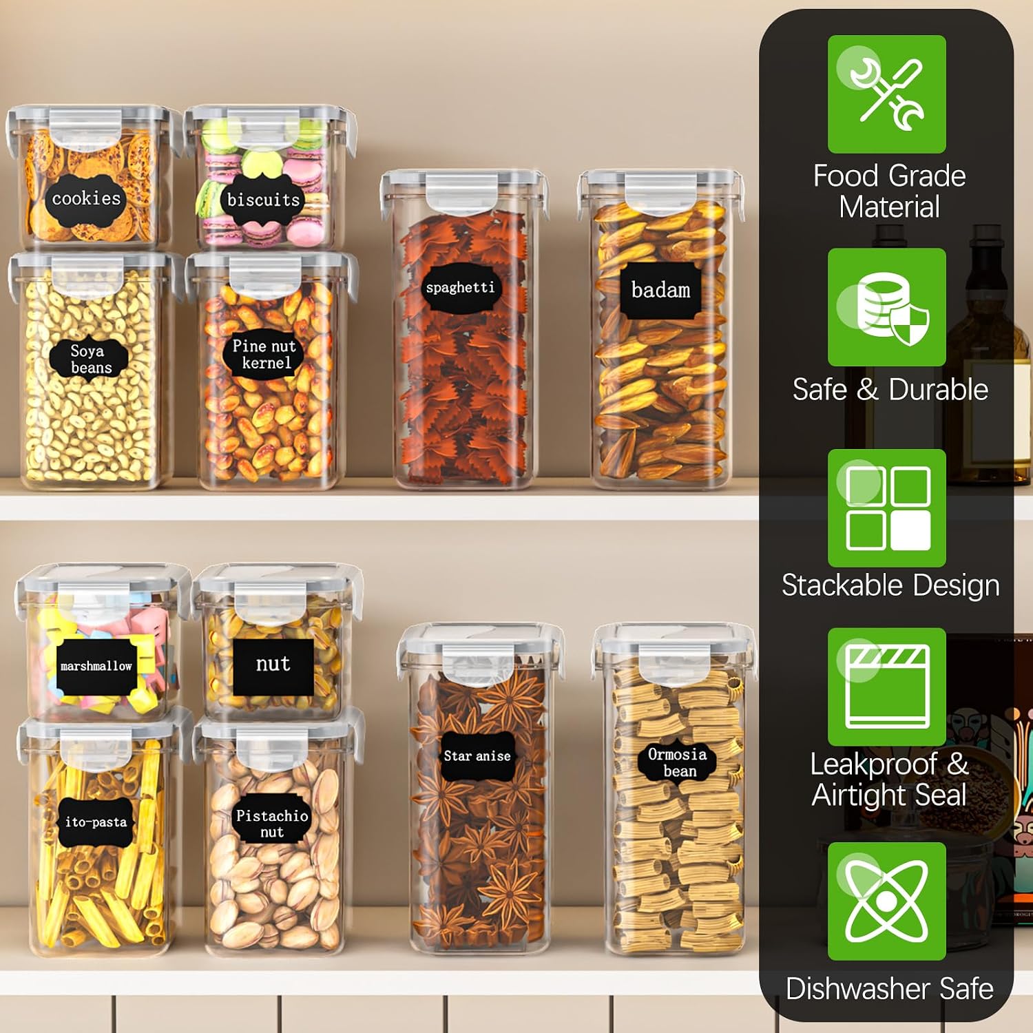 Detalle de PurKeep Food Storage Containers, 24-Pack