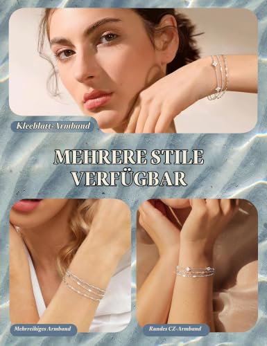 Detalle de FIOROYAL Armband Damen 925 Silber — 3‑lagig, hypoallergen, robust & flexibel