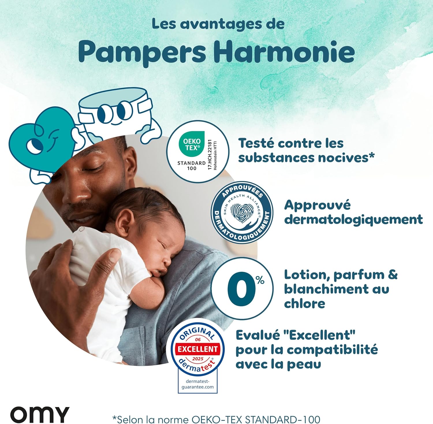 Detalle 2 de Pampers Harmonie Couches Édition Limitée – Taille 6, 120 couches, pour peaux sensibles