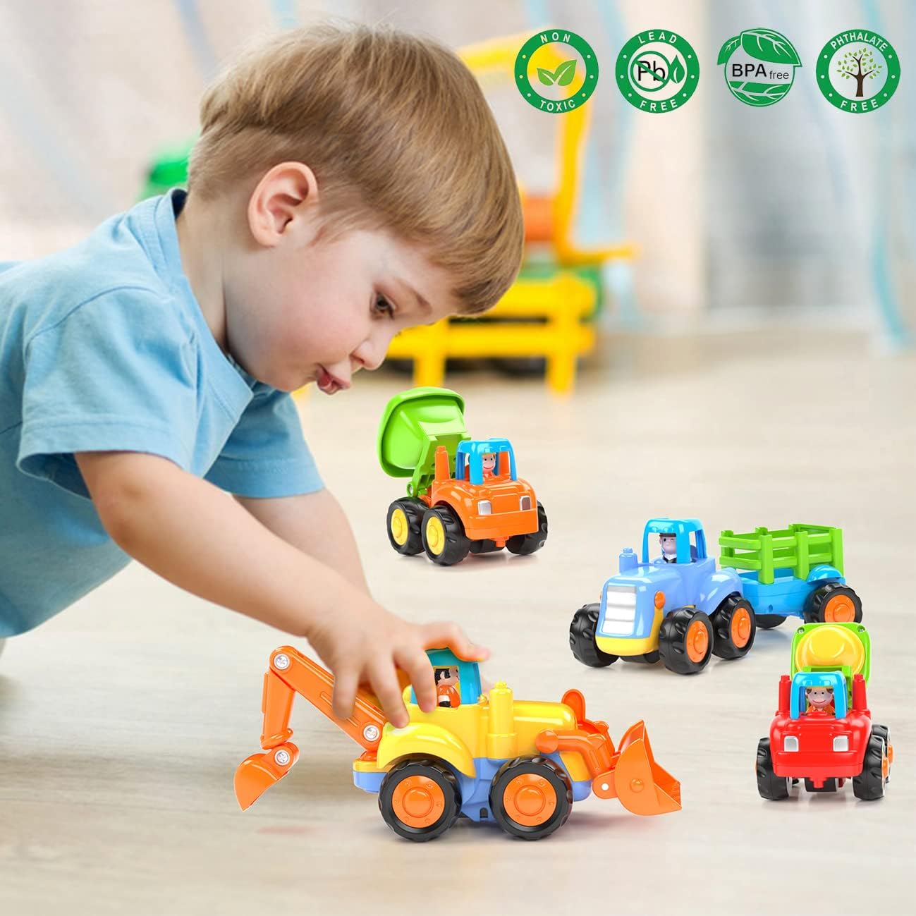 Thumbnail 5 de HOLA 4‑pack friction digger trucks for toddlers