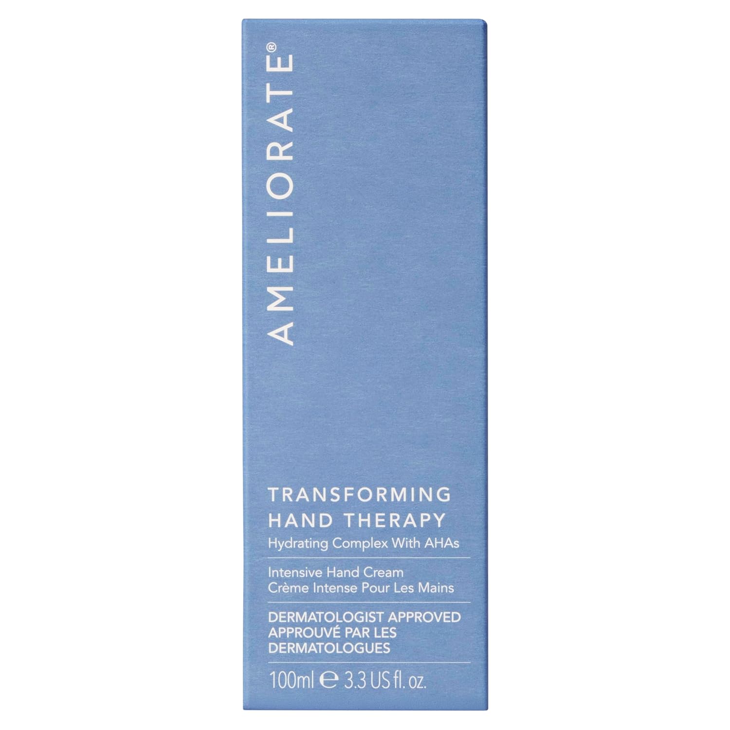 Detalle de AMELIORATE Transforming Hand Therapy 100 ml – exfolierende Handcreme mit Milchsäure (AHA) & Sheabutter für trockene, rissige Hände